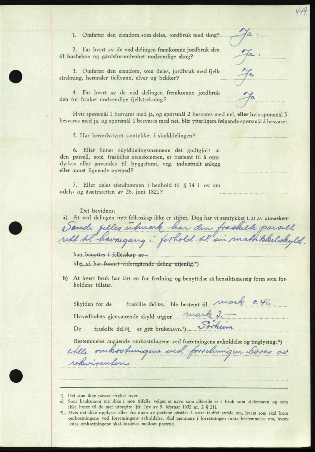 Nordmøre sorenskriveri, AV/SAT-A-4132/1/2/2Ca: Mortgage book no. A105, 1947-1947, Diary no: : 1618/1947