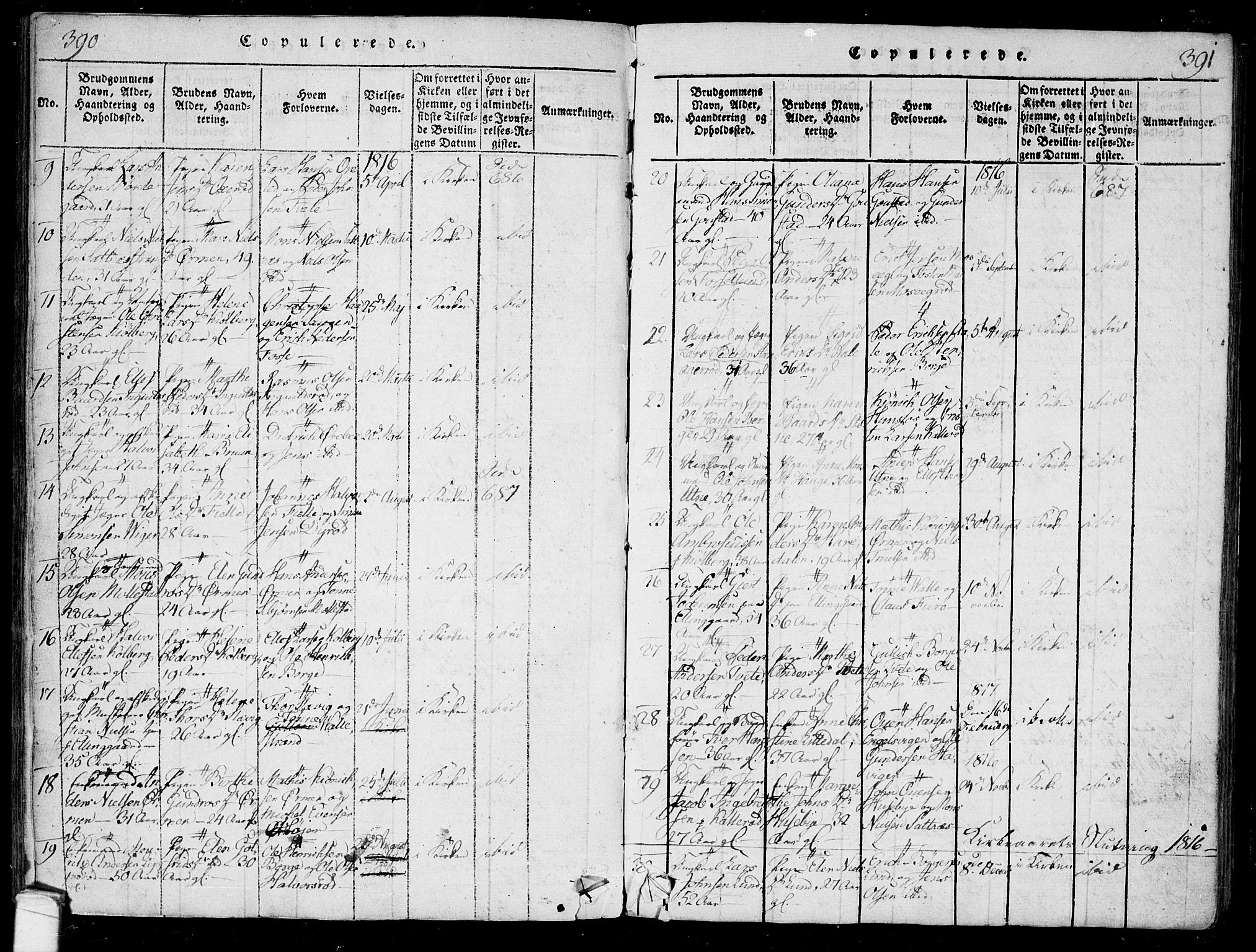 Onsøy prestekontor Kirkebøker, SAO/A-10914/F/Fa/L0002: Parish register (official) no. I 2, 1814-1840, p. 390-391