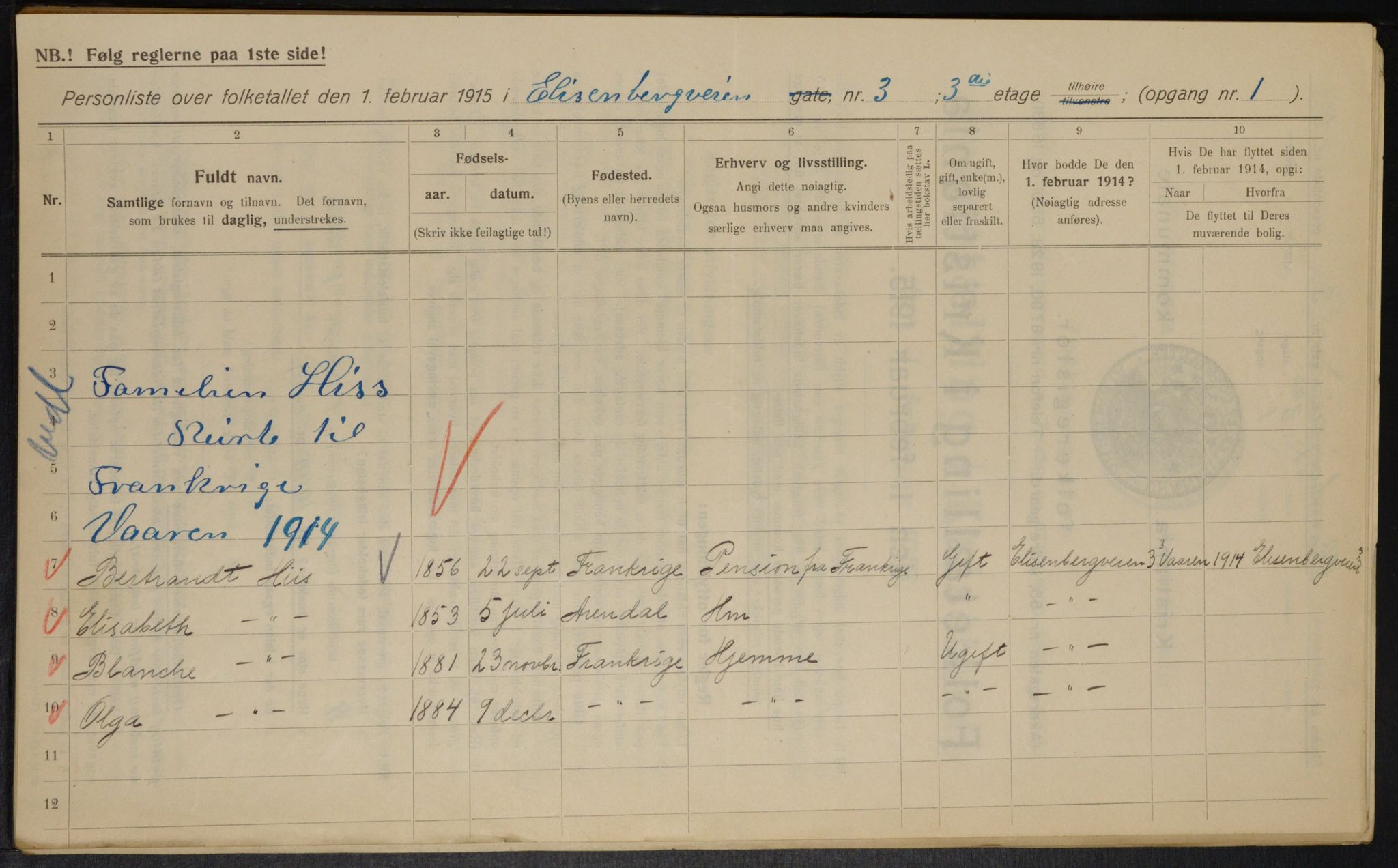 OBA, Municipal Census 1915 for Kristiania, 1915, p. 19993