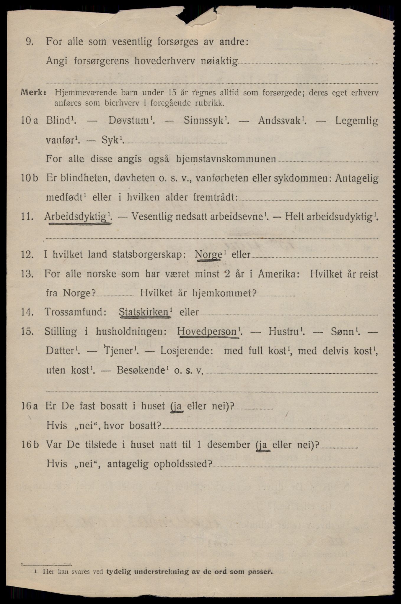 SAT, 1920 census for Trondheim, 1920, p. 49425