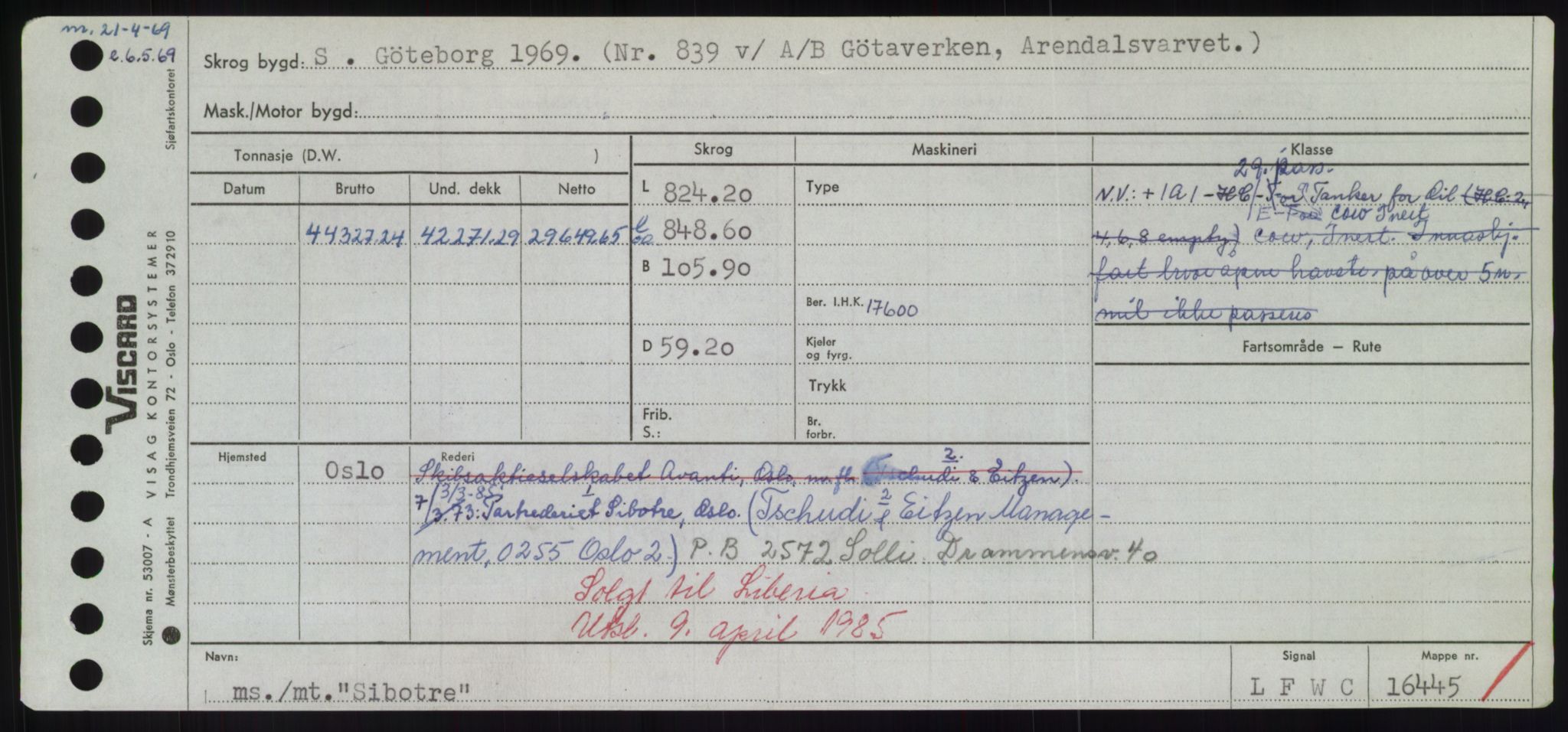 Sjøfartsdirektoratet med forløpere, Skipsmålingen, RA/S-1627/H/Hd/L0033: Fartøy, Sevi-Sjø, p. 37