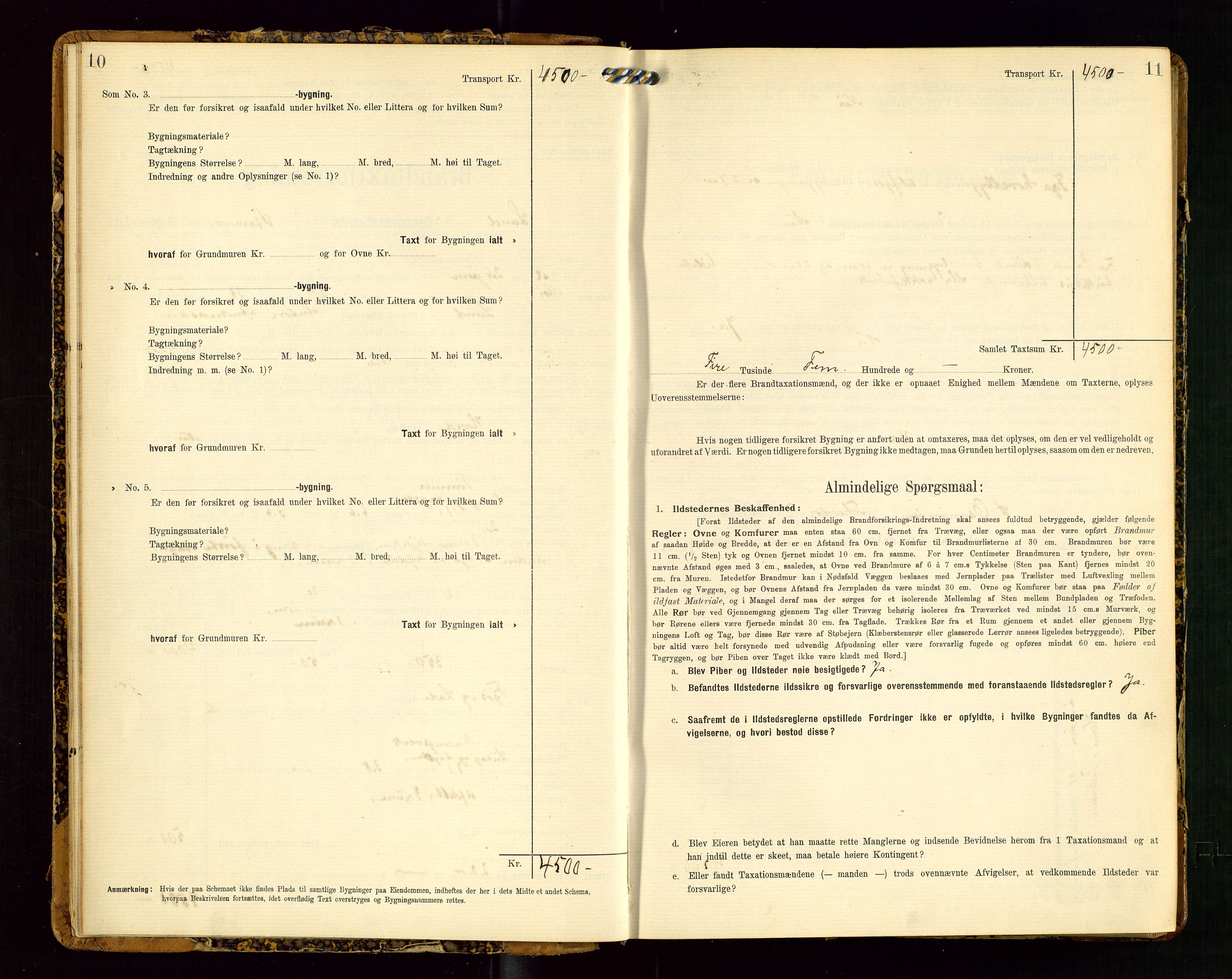 Lund lensmannskontor, AV/SAST-A-100303/Gob/L0002: "Brandtakstprotokol", 1908-1918, p. 10-11