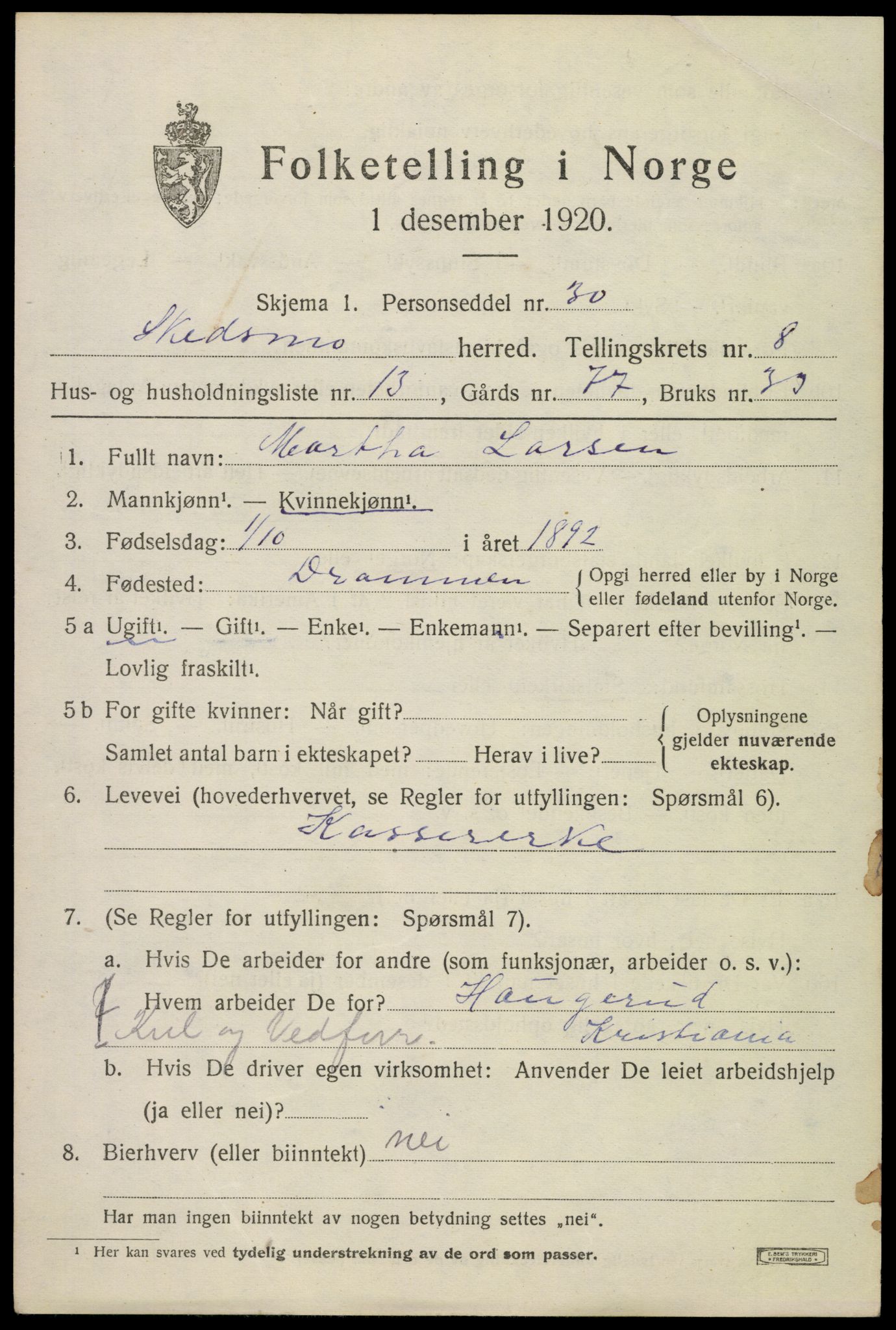 SAO, 1920 census for Skedsmo, 1920, p. 9059