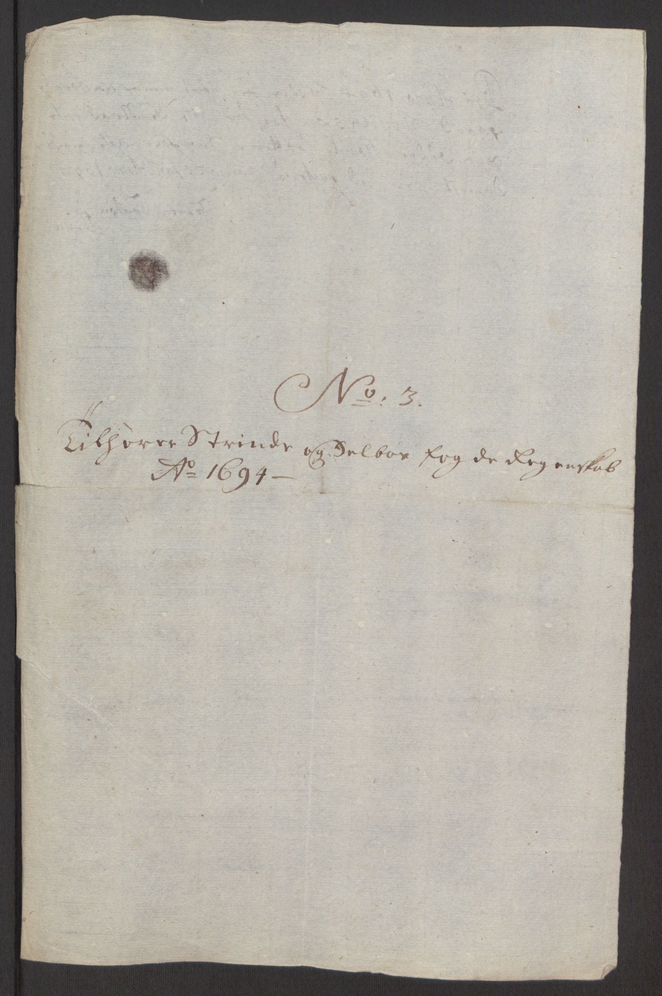 Rentekammeret inntil 1814, Reviderte regnskaper, Fogderegnskap, AV/RA-EA-4092/R61/L4104: Fogderegnskap Strinda og Selbu, 1693-1694, p. 289