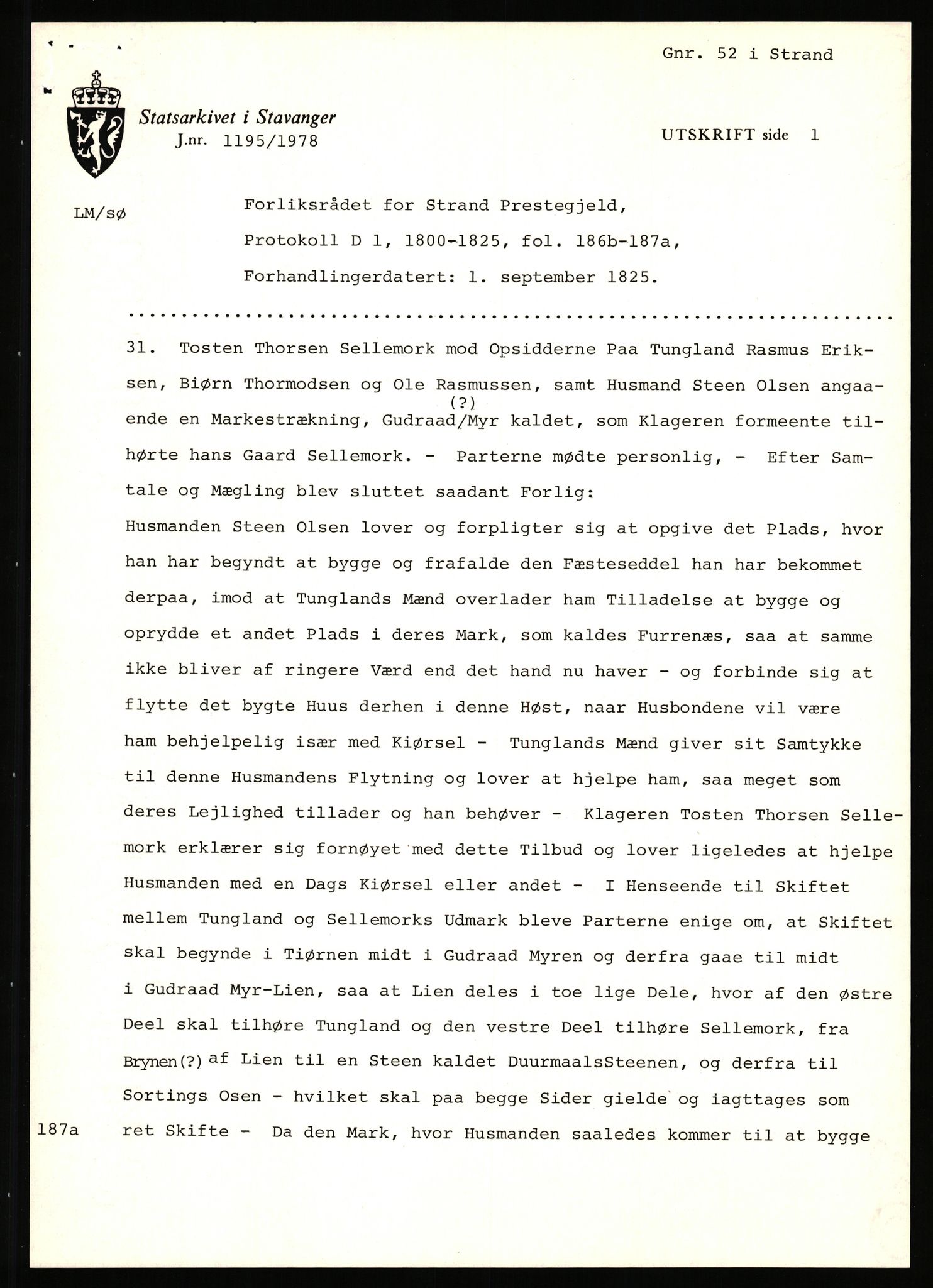 Statsarkivet i Stavanger, SAST/A-101971/03/Y/Yj/L0073: Avskrifter sortert etter gårdsnavn: Sandstøl ytre - Selland, 1750-1930, p. 522