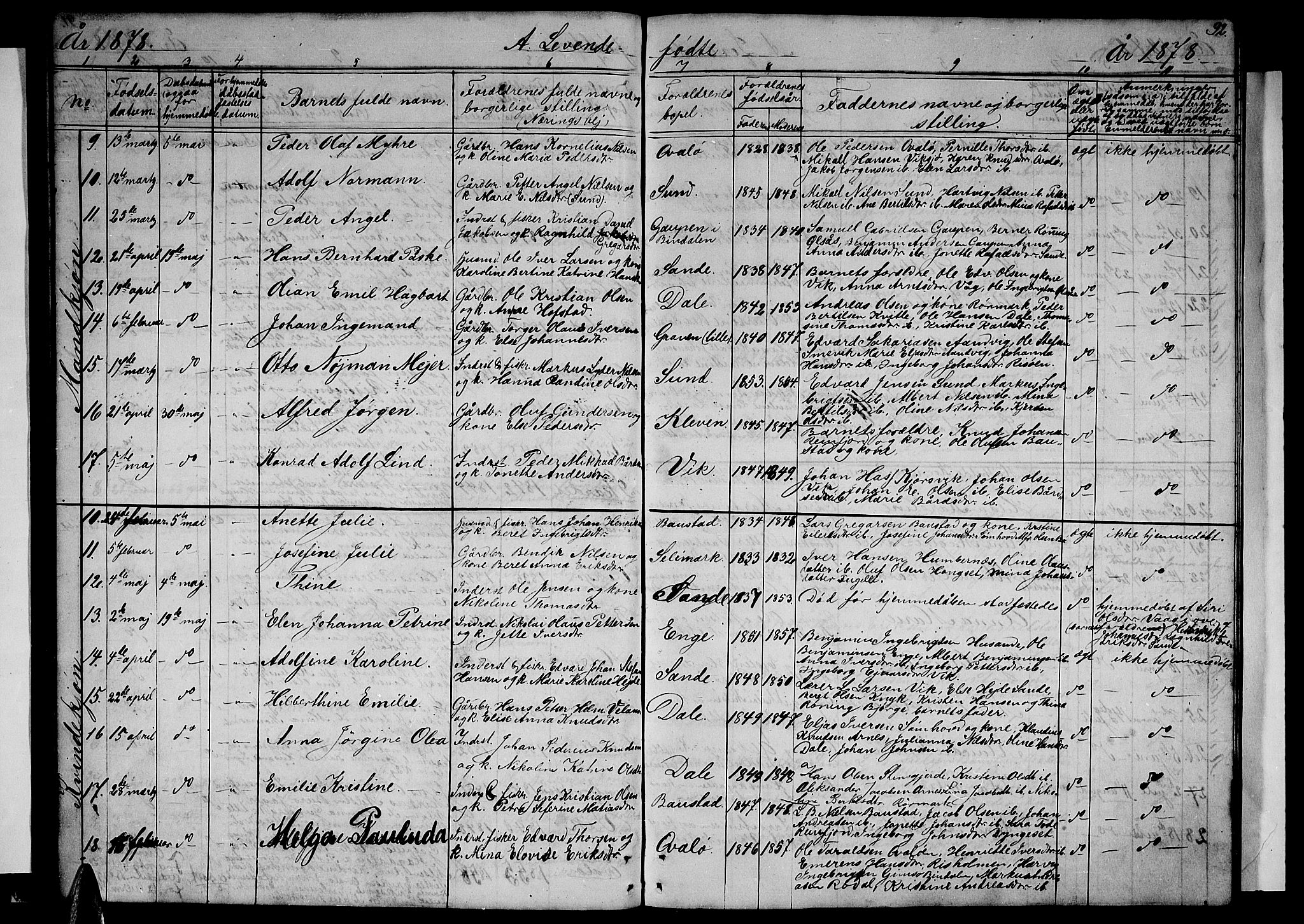 Ministerialprotokoller, klokkerbøker og fødselsregistre - Nordland, AV/SAT-A-1459/812/L0187: Parish register (copy) no. 812C05, 1850-1883, p. 92