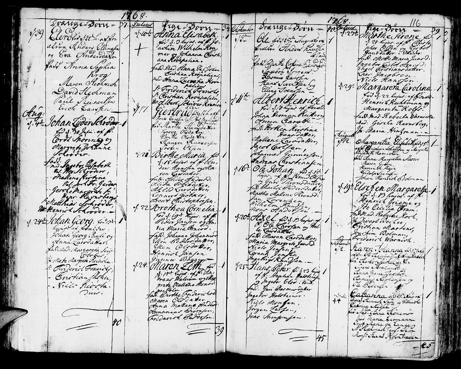 Korskirken sokneprestembete, SAB/A-76101/H/Haa/L0005: Parish register (official) no. A 5, 1751-1789, p. 116