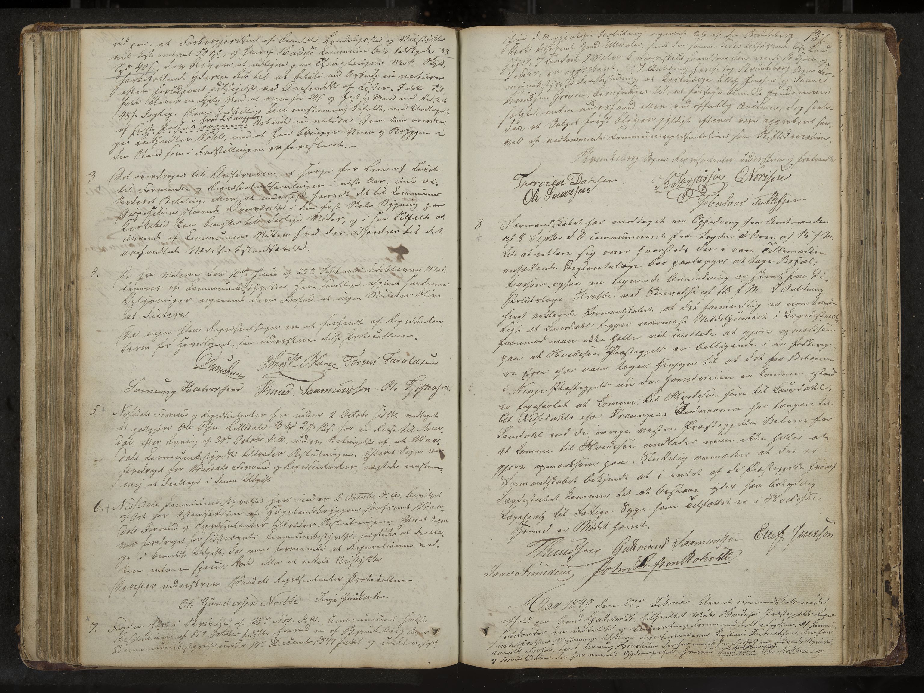 Kviteseid formannskap og sentraladministrasjon, IKAK/0829021/A/Aa/L0001: Møtebok med register, 1837-1866, p. 137