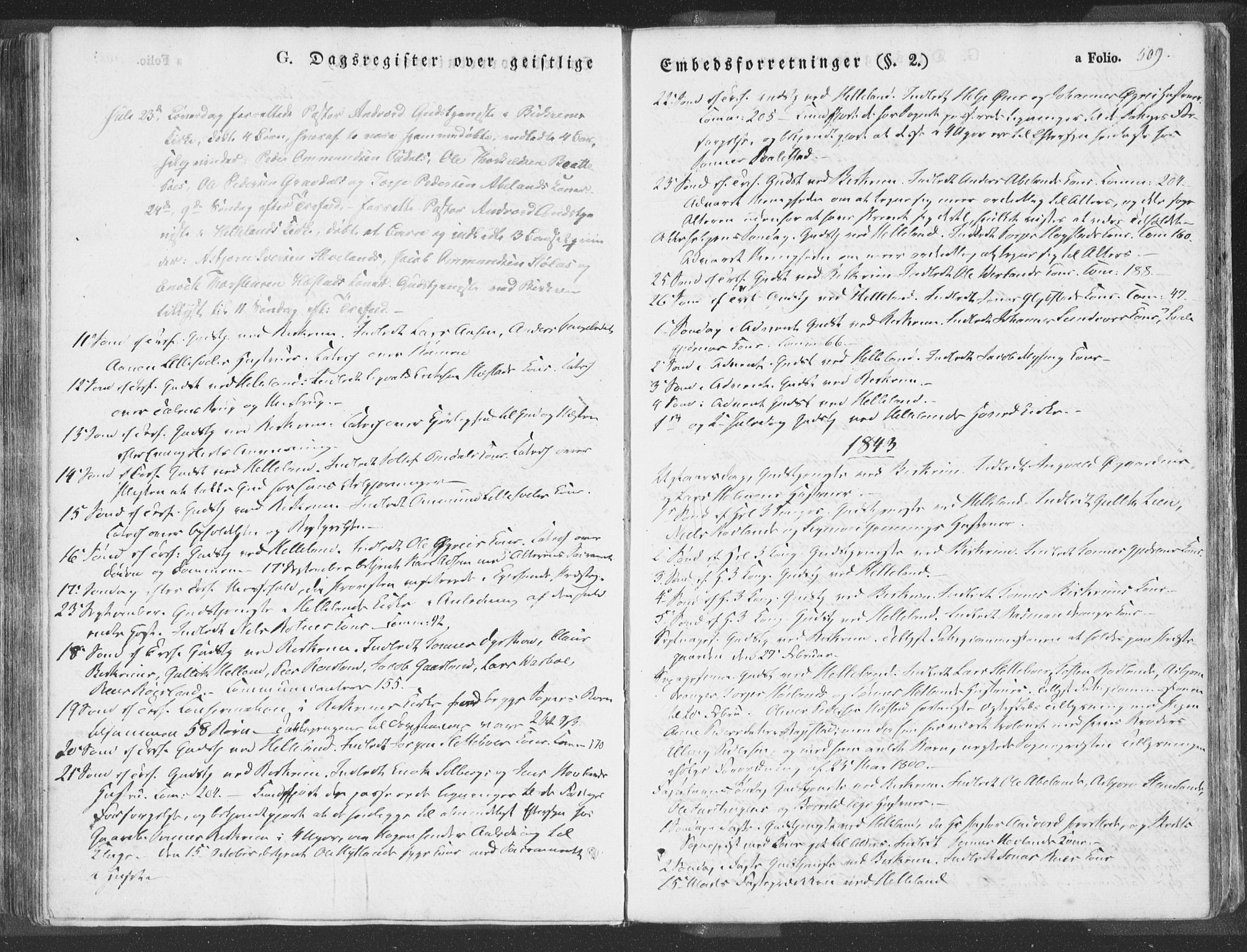 Helleland sokneprestkontor, AV/SAST-A-101810: Parish register (official) no. A 6.2, 1834-1863, p. 509