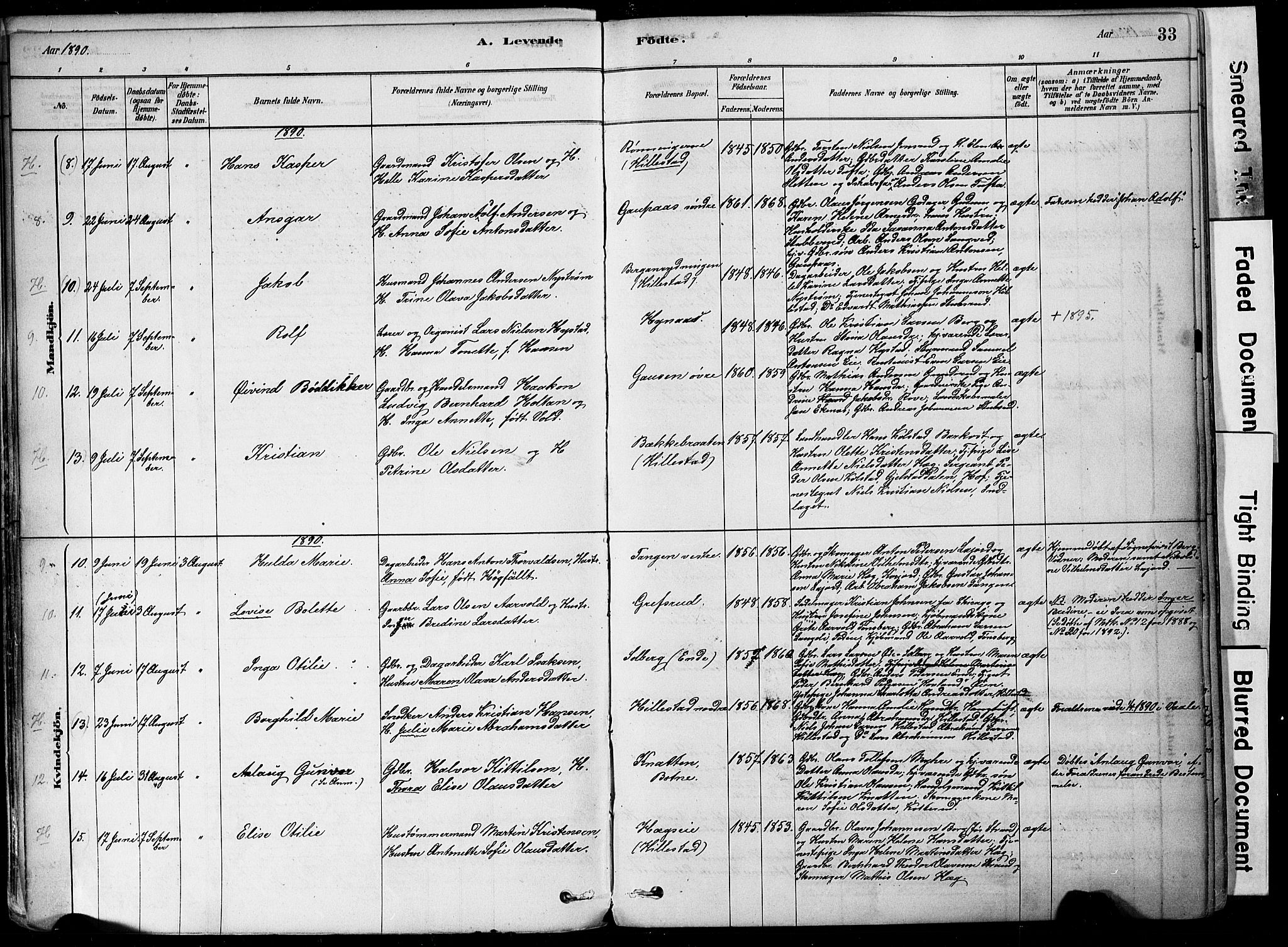 Botne kirkebøker, AV/SAKO-A-340/F/Fa/L0007: Parish register (official) no. I 7, 1878-1910, p. 33