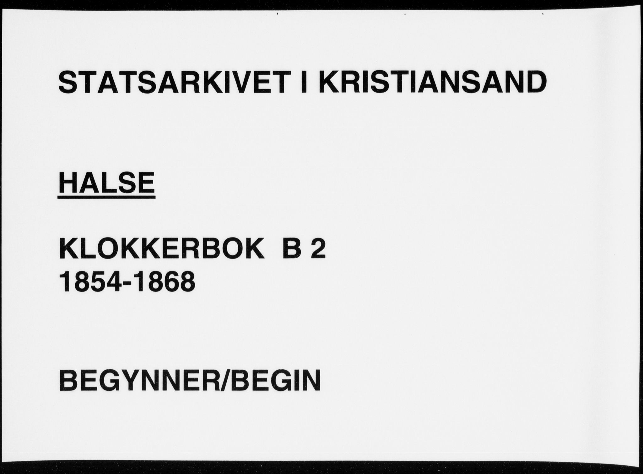 Mandal sokneprestkontor, SAK/1111-0030/F/Fb/Fba/L0008: Parish register (copy) no. B 2, 1854-1868