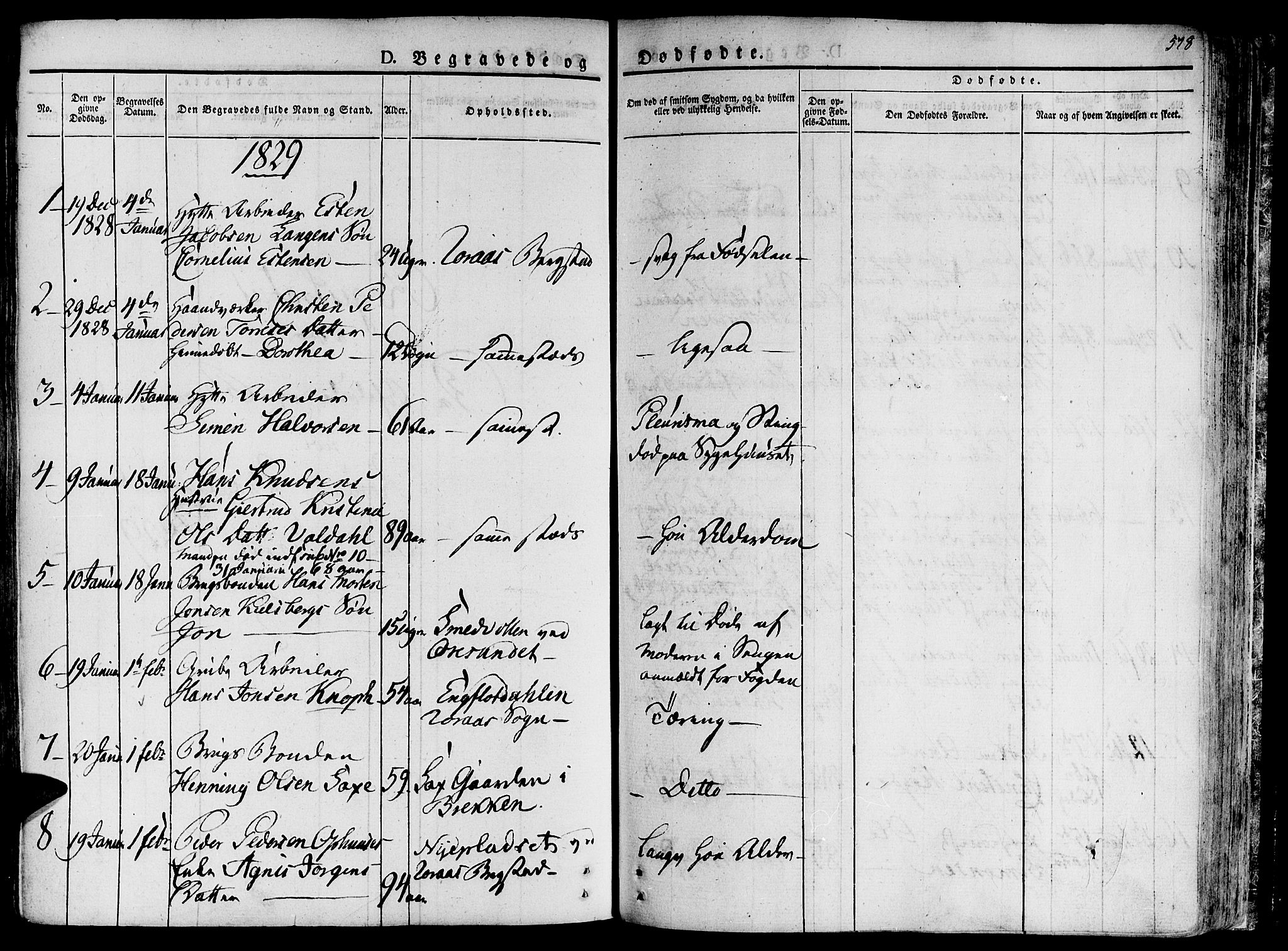 Ministerialprotokoller, klokkerbøker og fødselsregistre - Sør-Trøndelag, SAT/A-1456/681/L0930: Parish register (official) no. 681A08, 1829-1844, p. 578