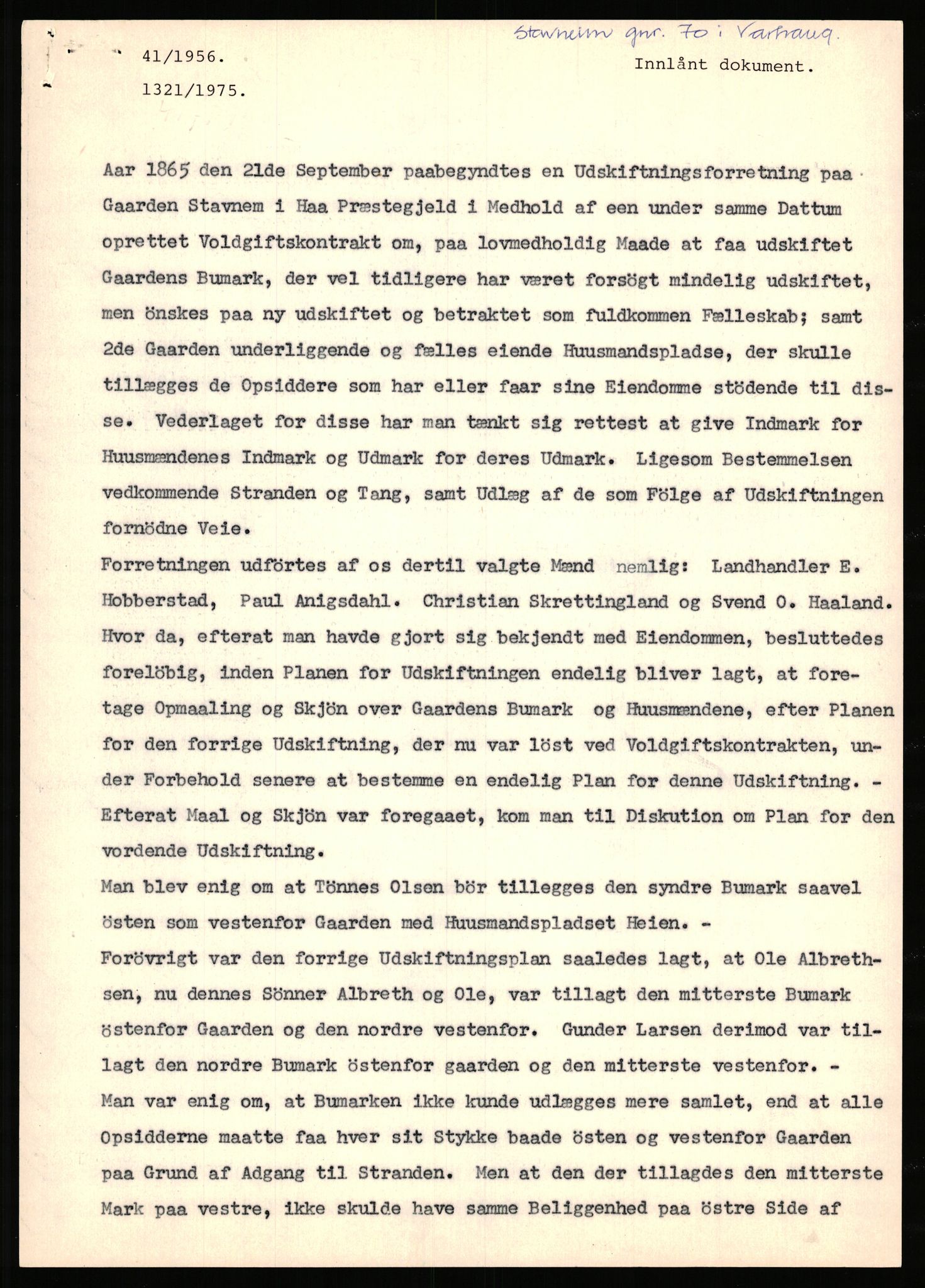 Statsarkivet i Stavanger, AV/SAST-A-101971/03/Y/Yj/L0080: Avskrifter sortert etter gårdsnavn: Stave - Stokke, 1750-1930, p. 174