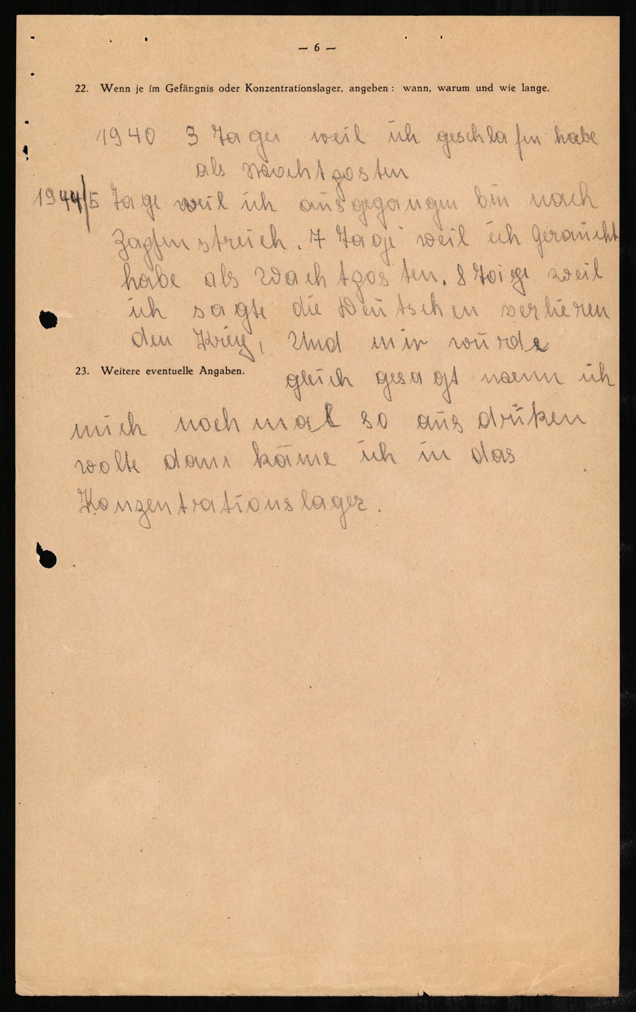 Forsvaret, Forsvarets overkommando II, RA/RAFA-3915/D/Db/L0002: CI Questionaires. Tyske okkupasjonsstyrker i Norge. Tyskere., 1945-1946, p. 592