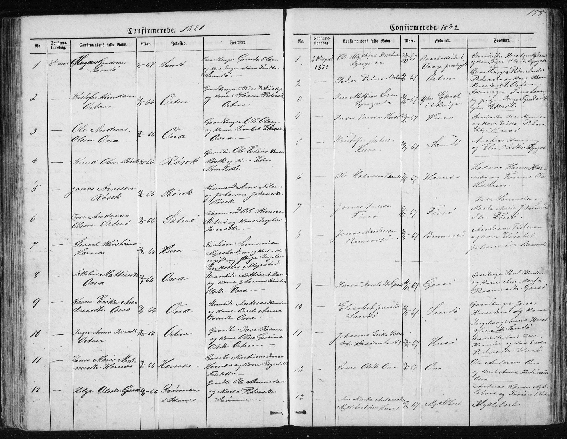 Ministerialprotokoller, klokkerbøker og fødselsregistre - Møre og Romsdal, AV/SAT-A-1454/561/L0732: Parish register (copy) no. 561C02, 1867-1900, p. 155