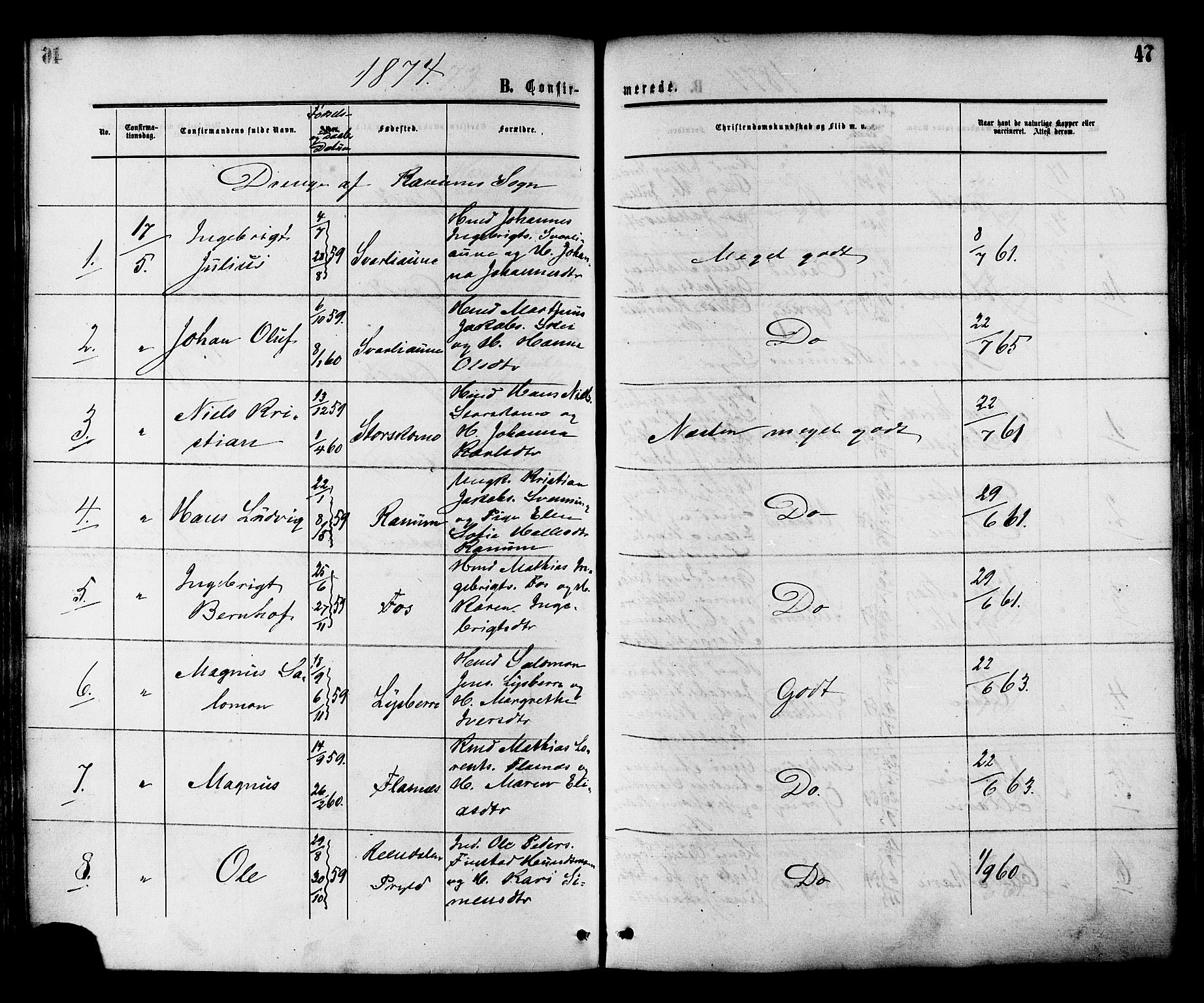 Ministerialprotokoller, klokkerbøker og fødselsregistre - Nord-Trøndelag, SAT/A-1458/764/L0553: Parish register (official) no. 764A08, 1858-1880, p. 47
