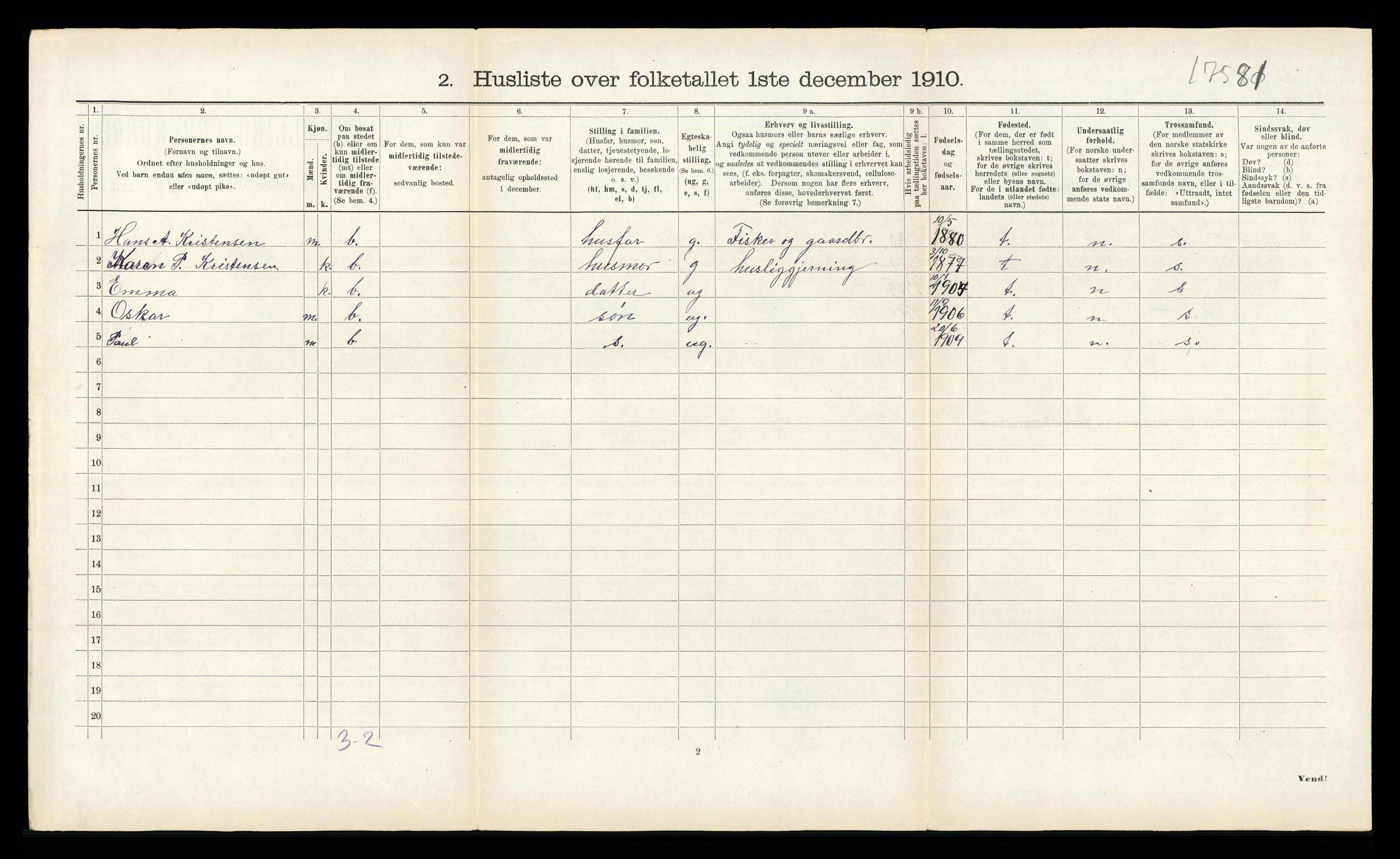 RA, 1910 census for Aukra, 1910, p. 233