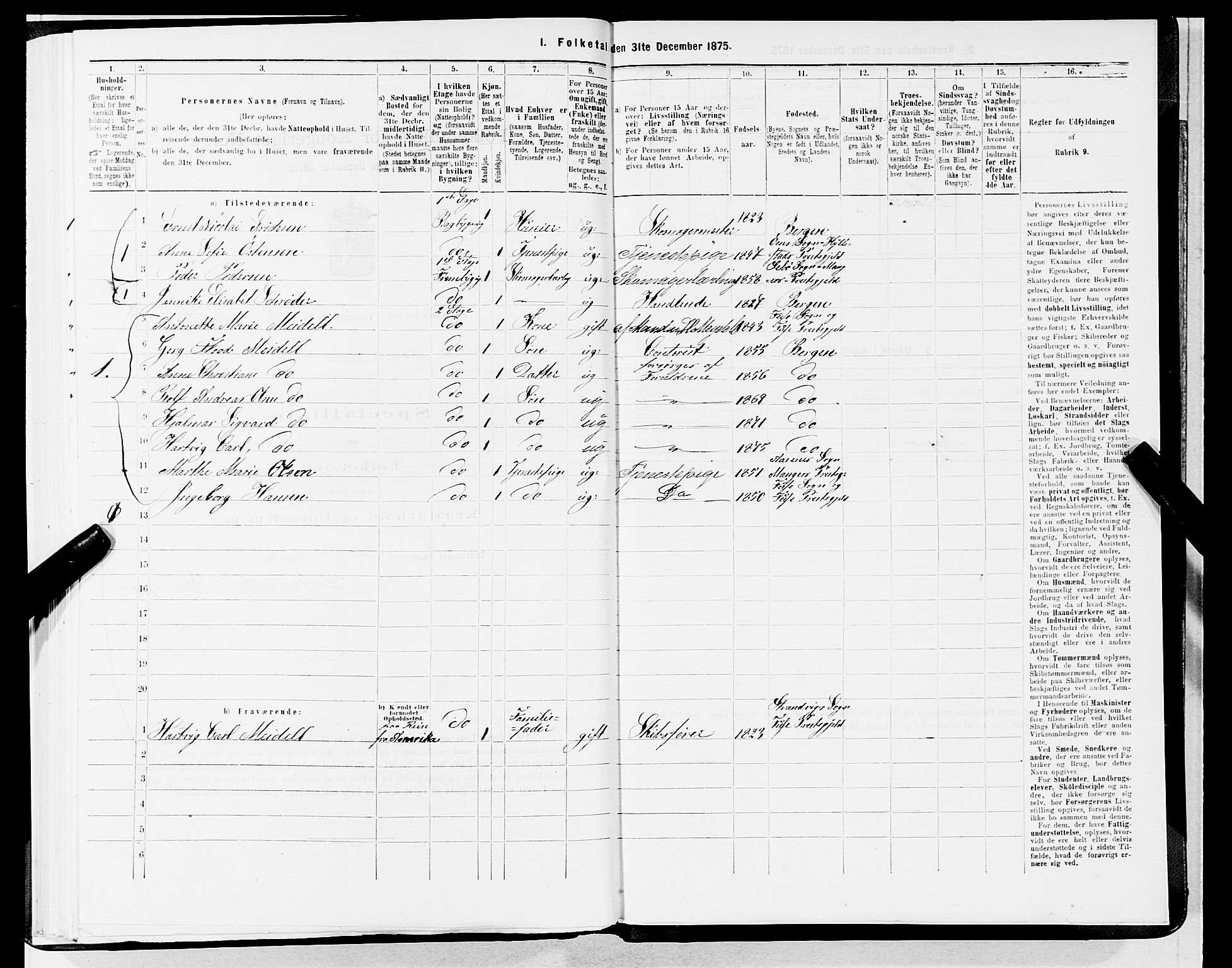 SAB, 1875 census for 1301 Bergen, 1875, p. 803