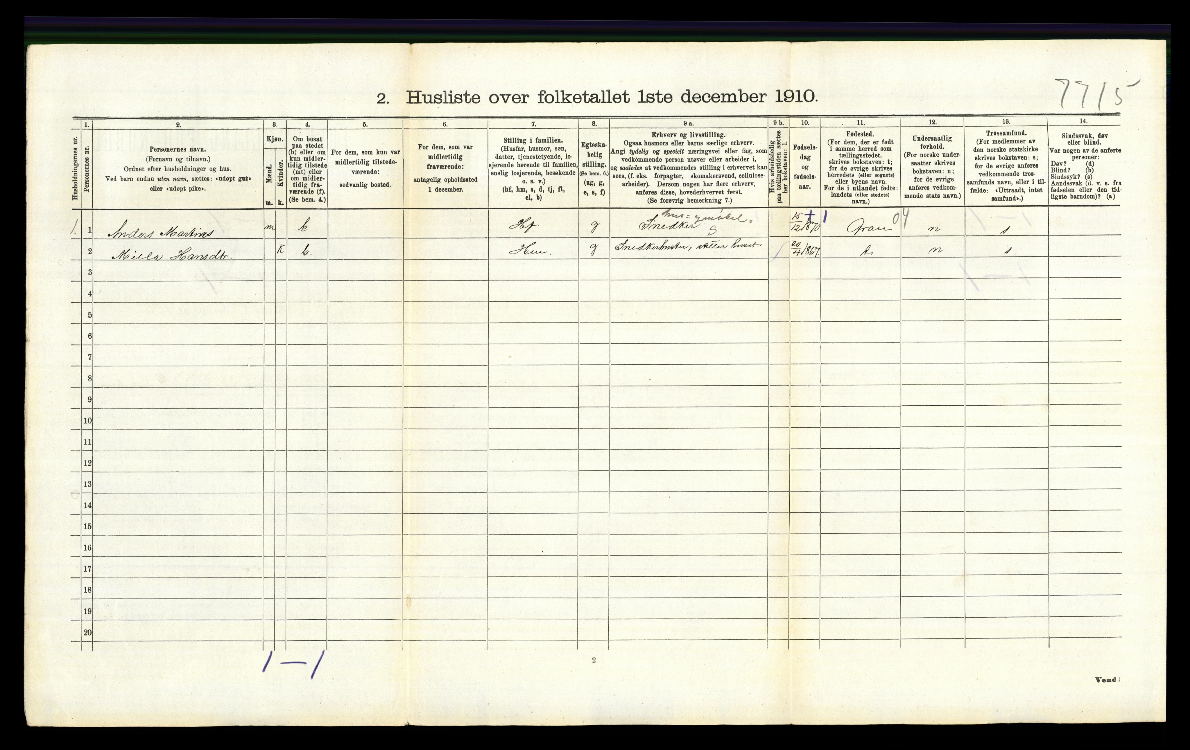 RA, 1910 census for Lunner, 1910, p. 473