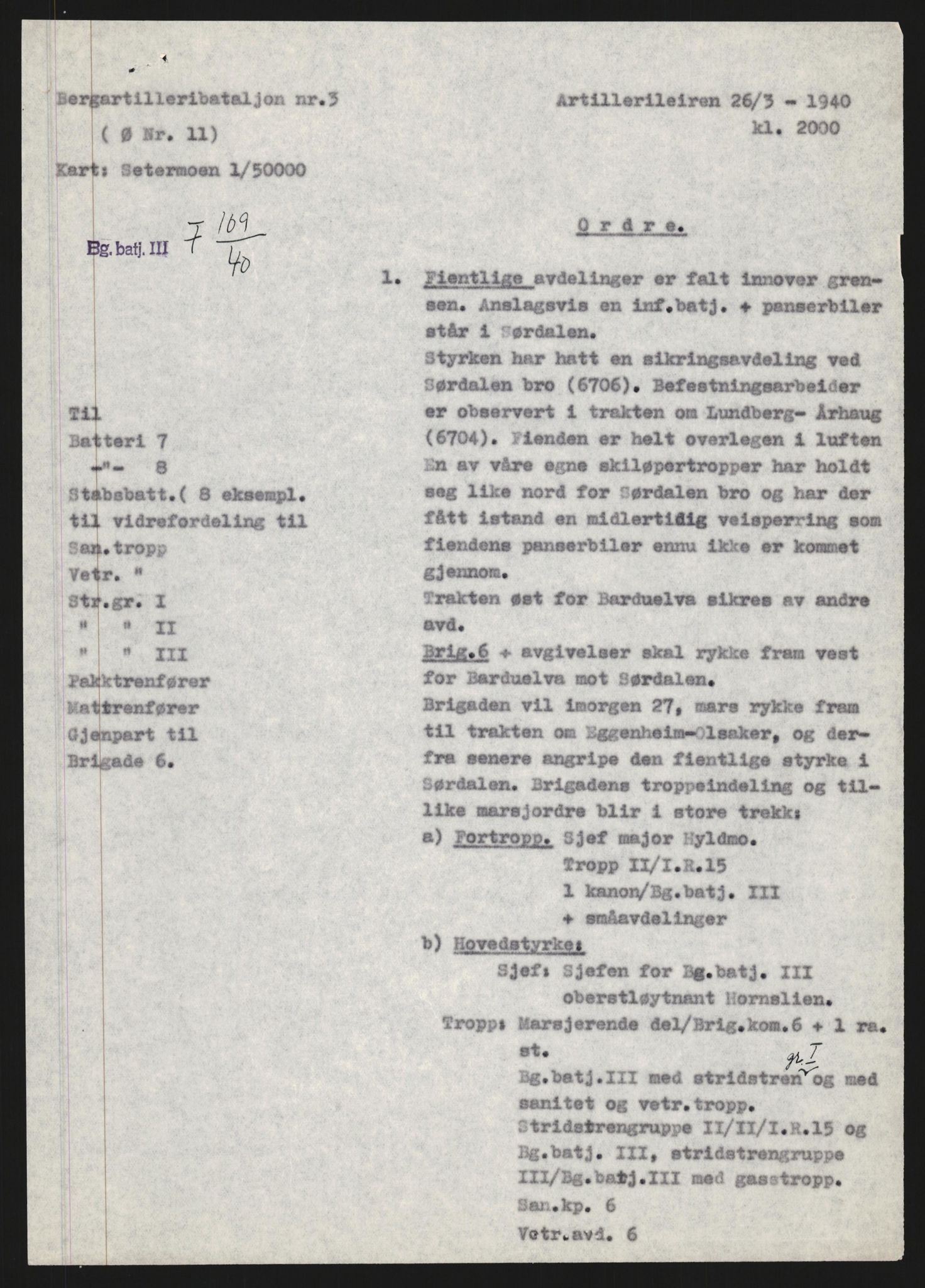 Forsvaret, Forsvarets krigshistoriske avdeling, AV/RA-RAFA-2017/Y/Yb/L0152: II-C-11-650  -  6. Divisjon: Bergartilleribataljon nr. 3:  Nøytralitetsvakten , 1939-1940, p. 458