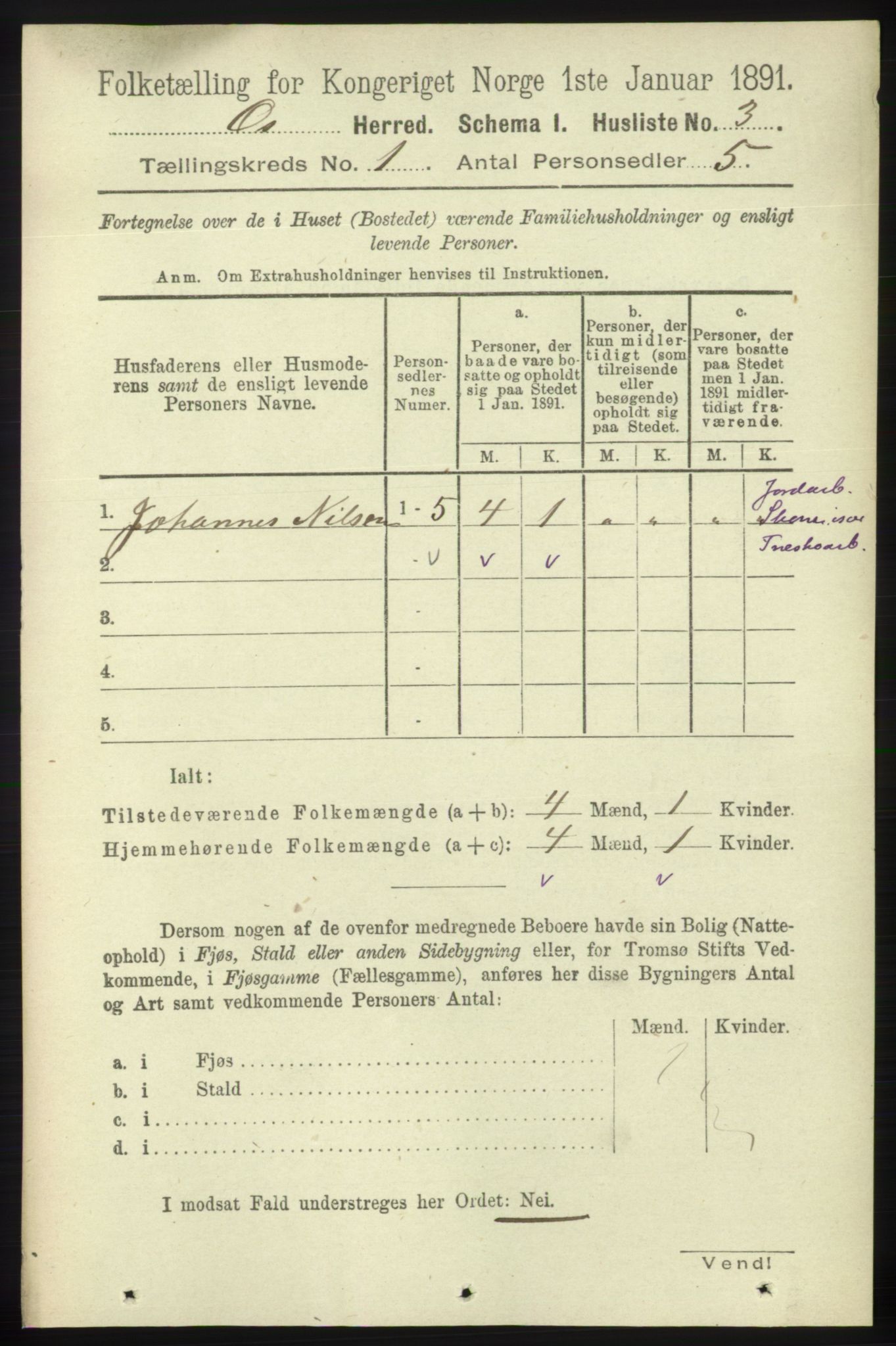 RA, 1891 census for 1243 Os, 1891, p. 38