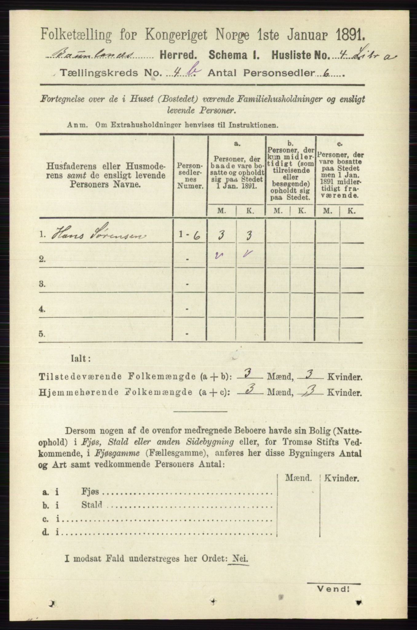 RA, 1891 census for 0726 Brunlanes, 1891, p. 2003