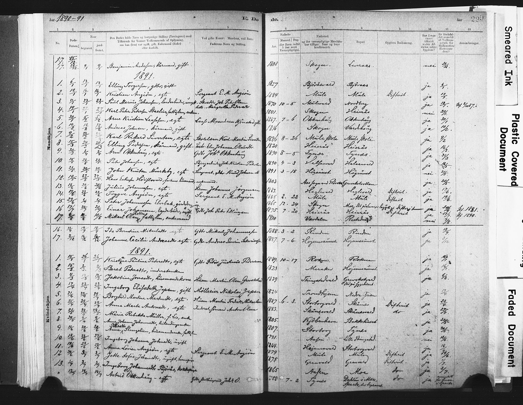 Ministerialprotokoller, klokkerbøker og fødselsregistre - Nord-Trøndelag, SAT/A-1458/721/L0207: Parish register (official) no. 721A02, 1880-1911, p. 229