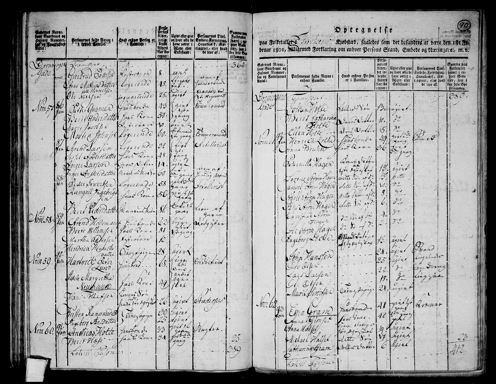 RA, 1801 census for 1601 Trondheim, 1801, p. 89b-90a