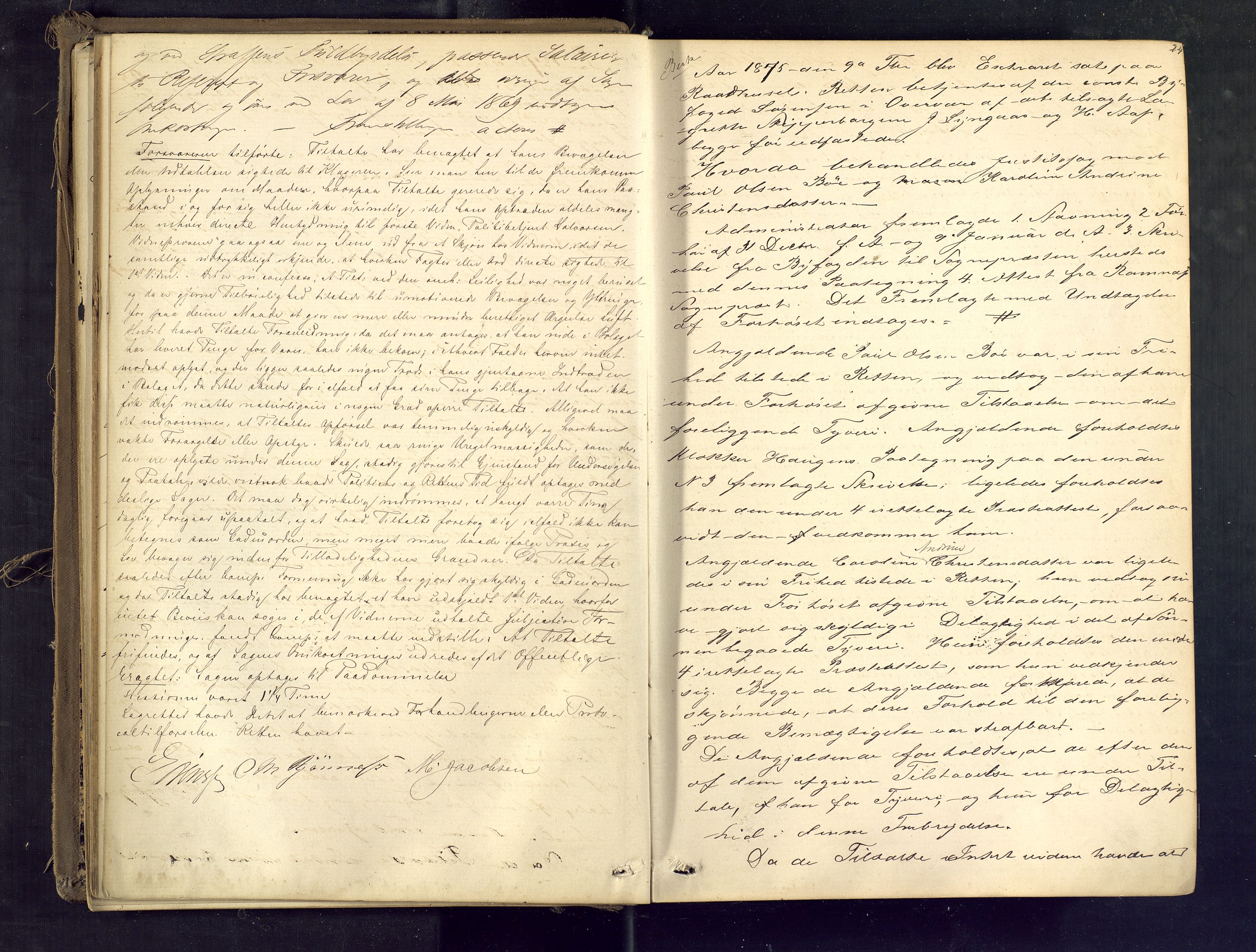 Tønsberg byfogd, AV/SAKO-A-224/F/Fb/L0008: Ekstrarettsprotokoll, 1874-1878, p. 23b-24a