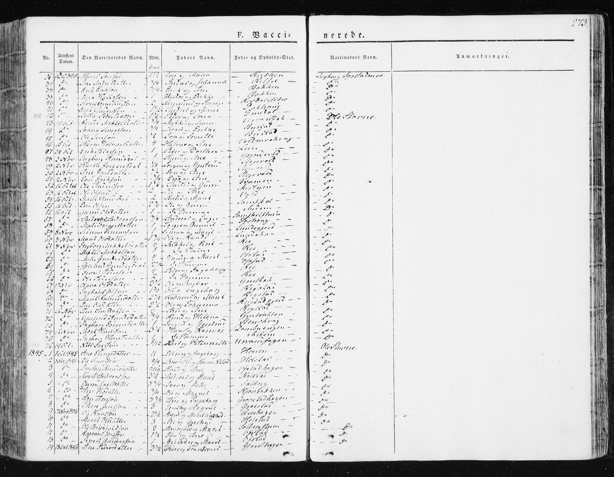 Ministerialprotokoller, klokkerbøker og fødselsregistre - Sør-Trøndelag, SAT/A-1456/672/L0855: Parish register (official) no. 672A07, 1829-1860, p. 273
