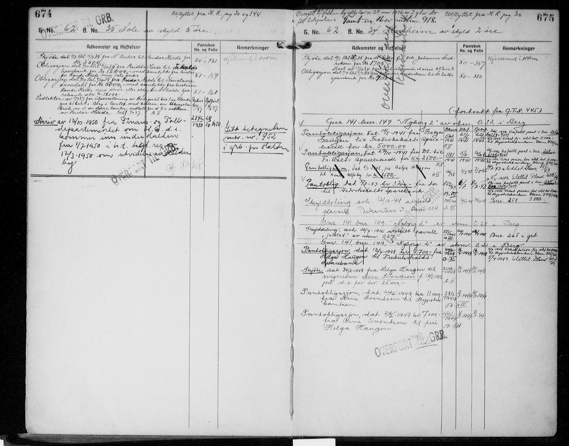 Idd og Marker sorenskriveri, AV/SAO-A-10283/G/Ga/Gac/L0006: Mortgage register no. II 6, 1926-1953, p. 674-675
