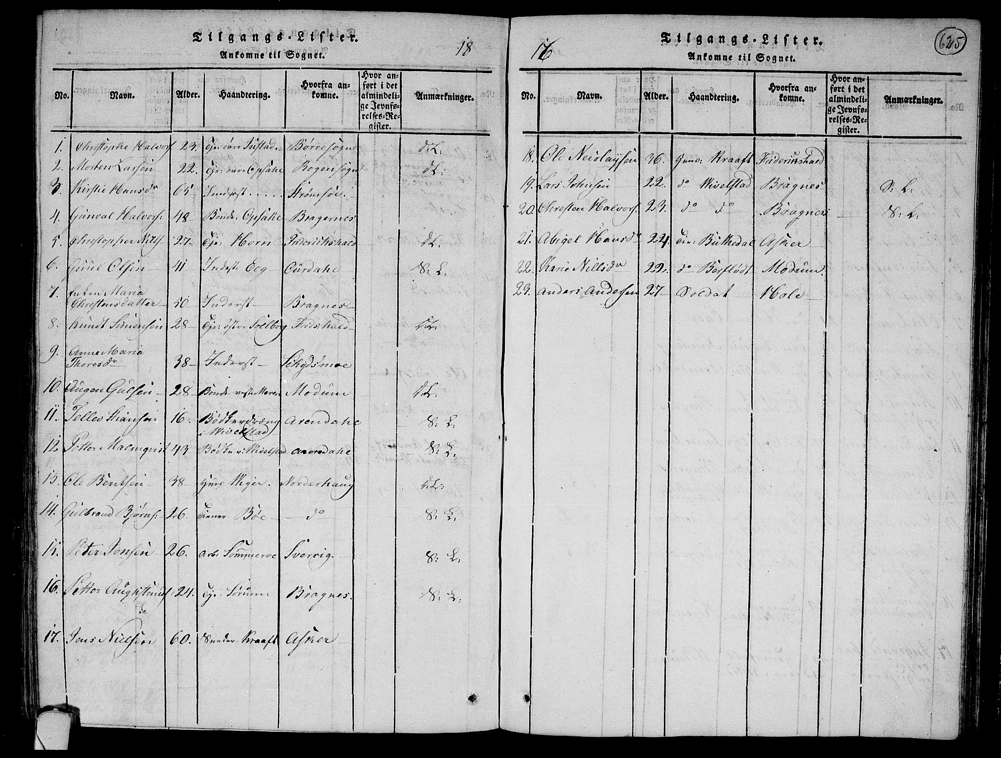 Lier kirkebøker, SAKO/A-230/F/Fa/L0008: Parish register (official) no. I 8, 1813-1825, p. 624-625