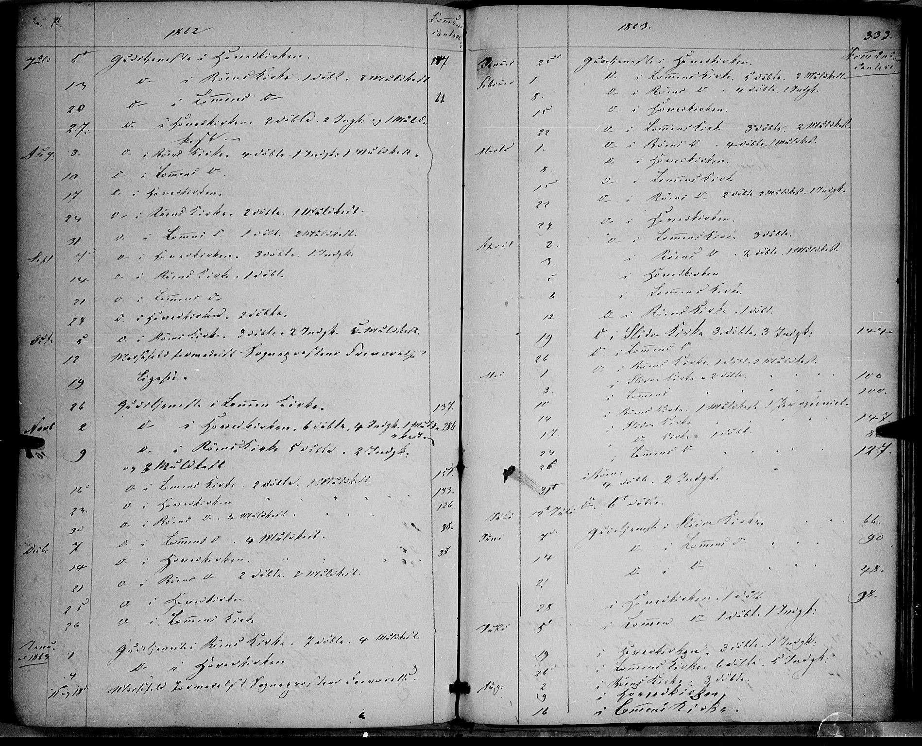 Vestre Slidre prestekontor, SAH/PREST-136/H/Ha/Haa/L0002: Parish register (official) no. 2, 1856-1864, p. 333