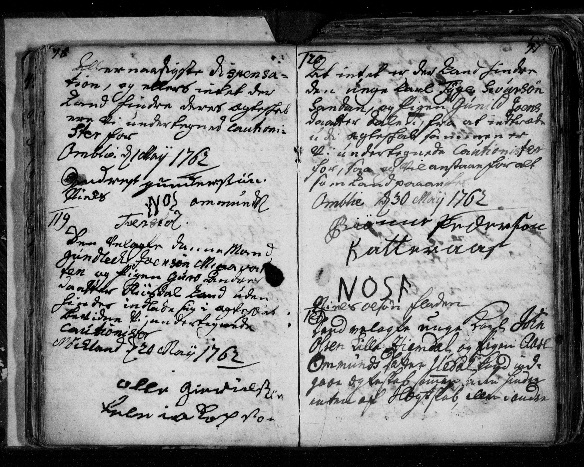 Åmli sokneprestkontor, AV/SAK-1111-0050/F/Fe/L0001: Best man's statements no. A VI 40, 1754-1799, p. 76-77