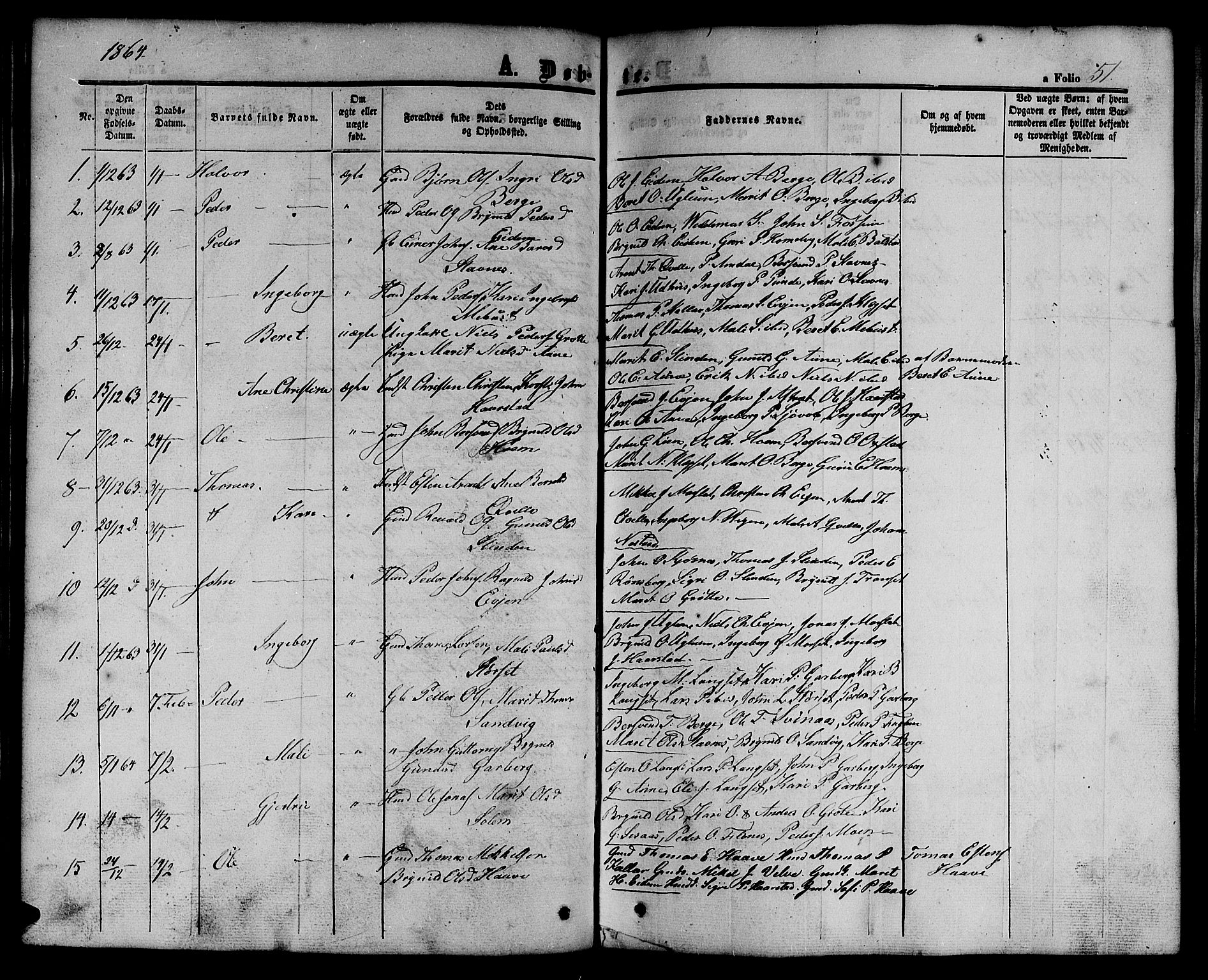 Ministerialprotokoller, klokkerbøker og fødselsregistre - Sør-Trøndelag, SAT/A-1456/695/L1155: Parish register (copy) no. 695C06, 1859-1868, p. 51