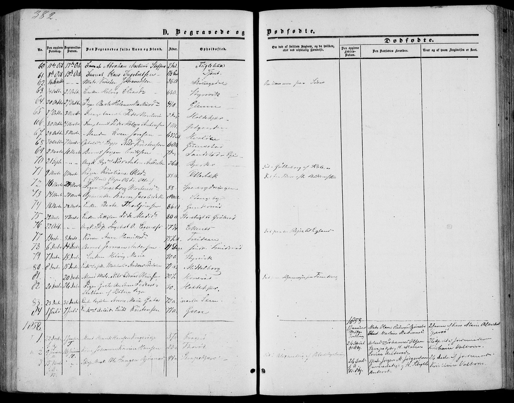 Nøtterøy kirkebøker, SAKO/A-354/F/Fa/L0006: Parish register (official) no. I 6, 1852-1864, p. 382