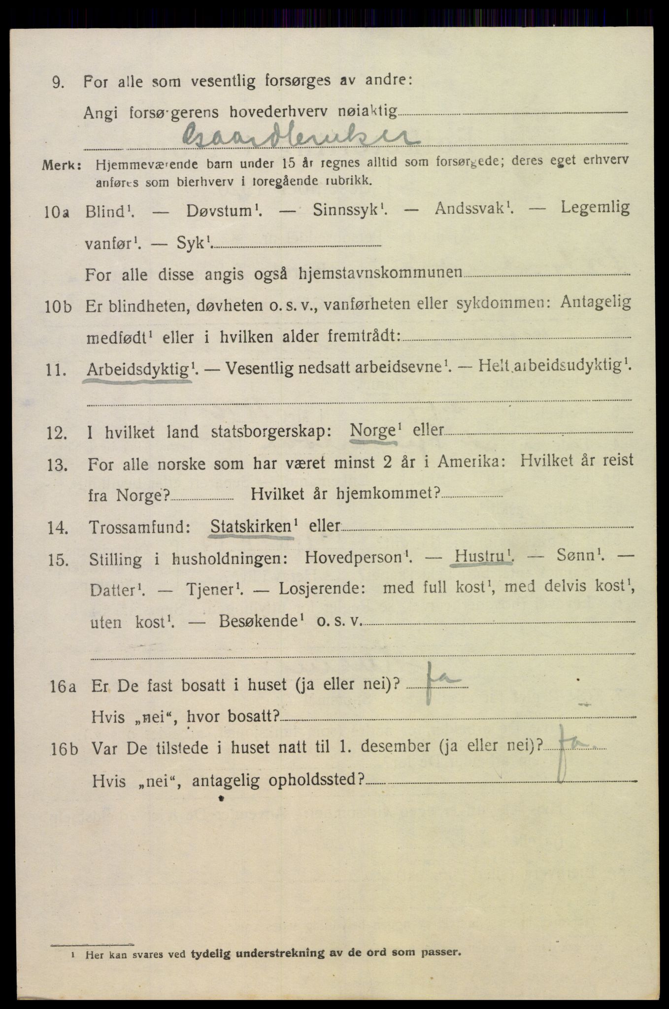 SAK, 1920 census for Sør-Audnedal, 1920, p. 6258