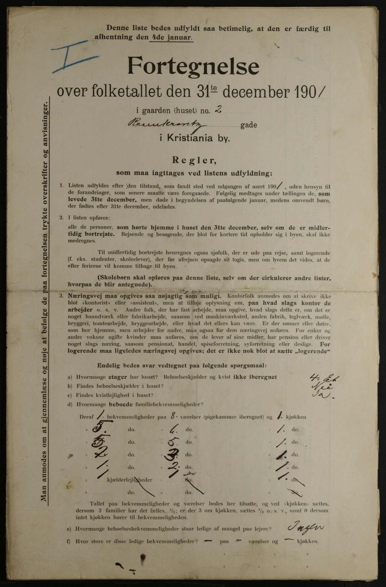 OBA, Municipal Census 1901 for Kristiania, 1901, p. 12842