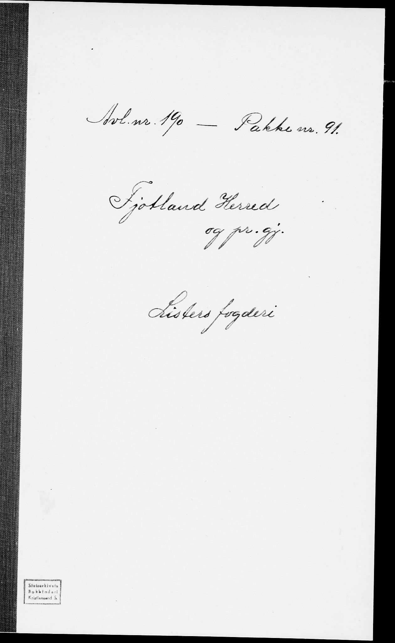 SAK, 1875 census for 1036P Fjotland, 1875, p. 1