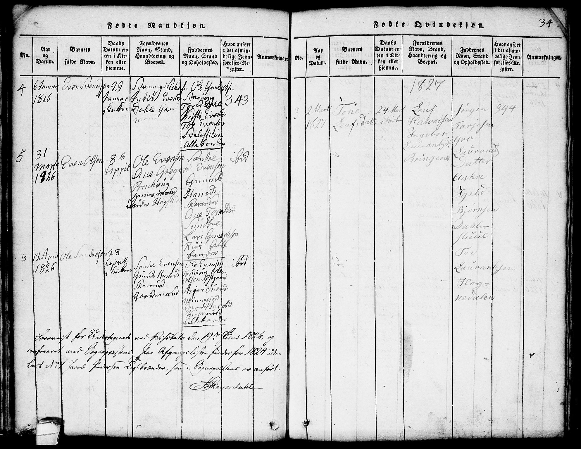 Seljord kirkebøker, SAKO/A-20/G/Gb/L0002: Parish register (copy) no. II 2, 1815-1854, p. 34