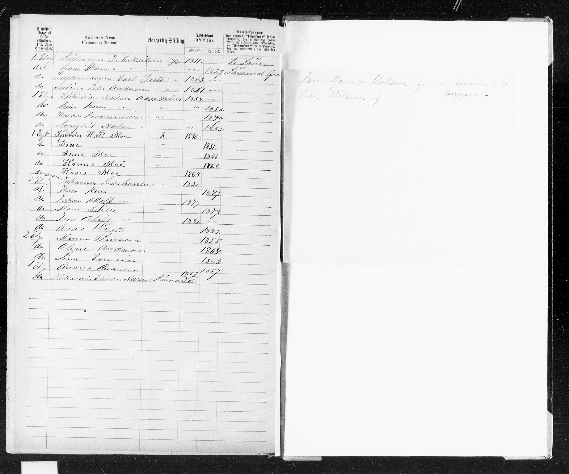 OBA, Municipal Census 1883 for Kristiania, 1883, p. 255