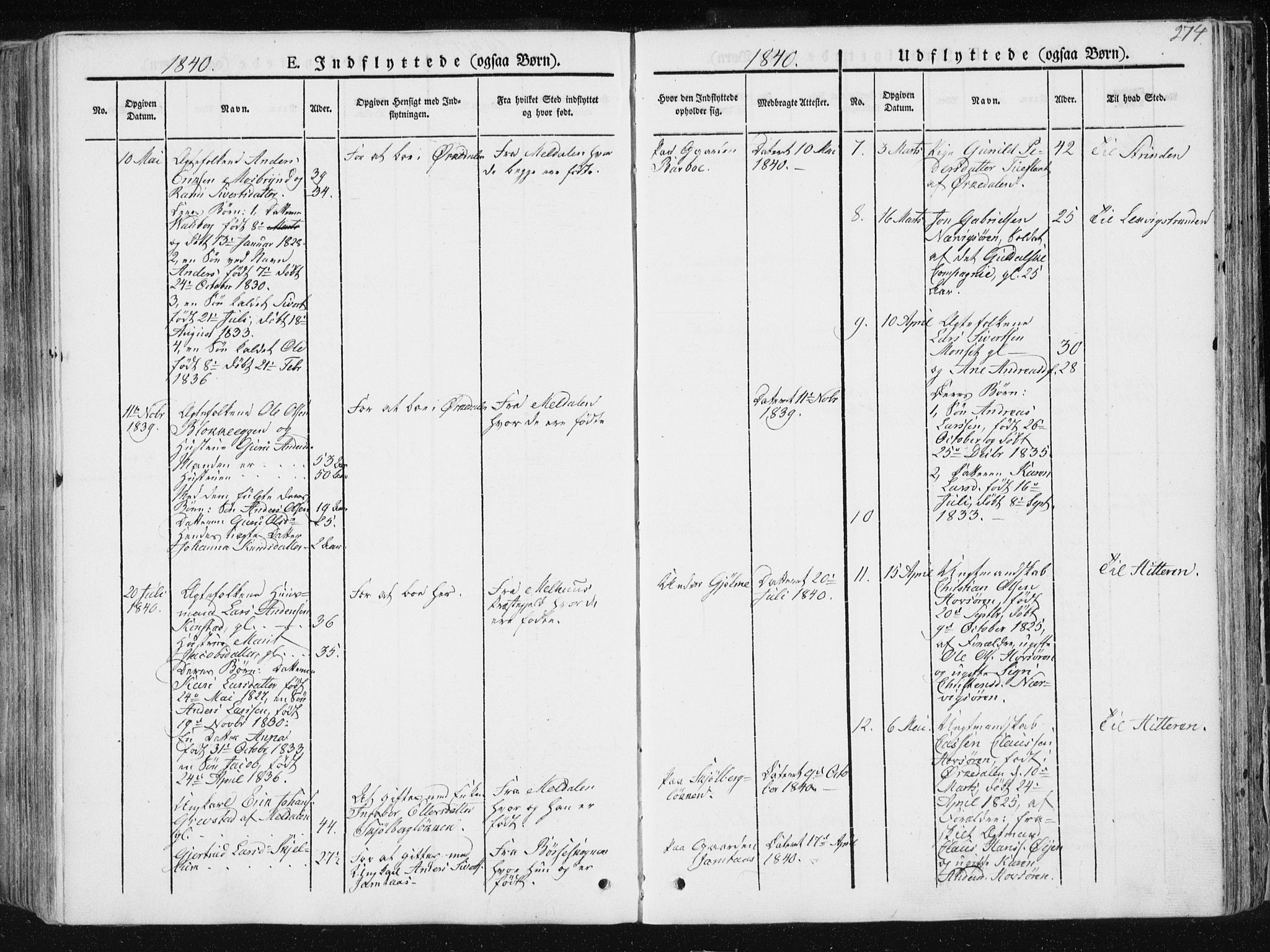 Ministerialprotokoller, klokkerbøker og fødselsregistre - Sør-Trøndelag, SAT/A-1456/668/L0805: Parish register (official) no. 668A05, 1840-1853, p. 274