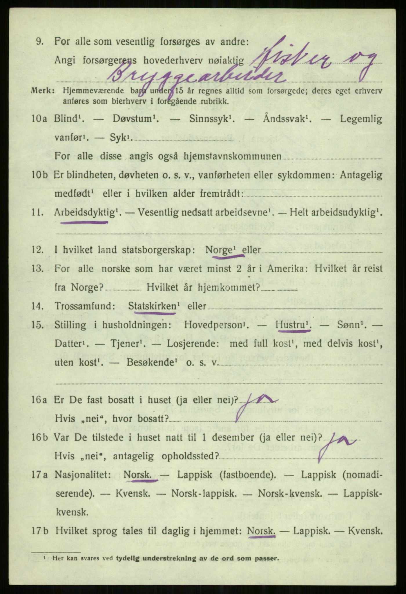 SATØ, 1920 census for Karlsøy, 1920, p. 4989