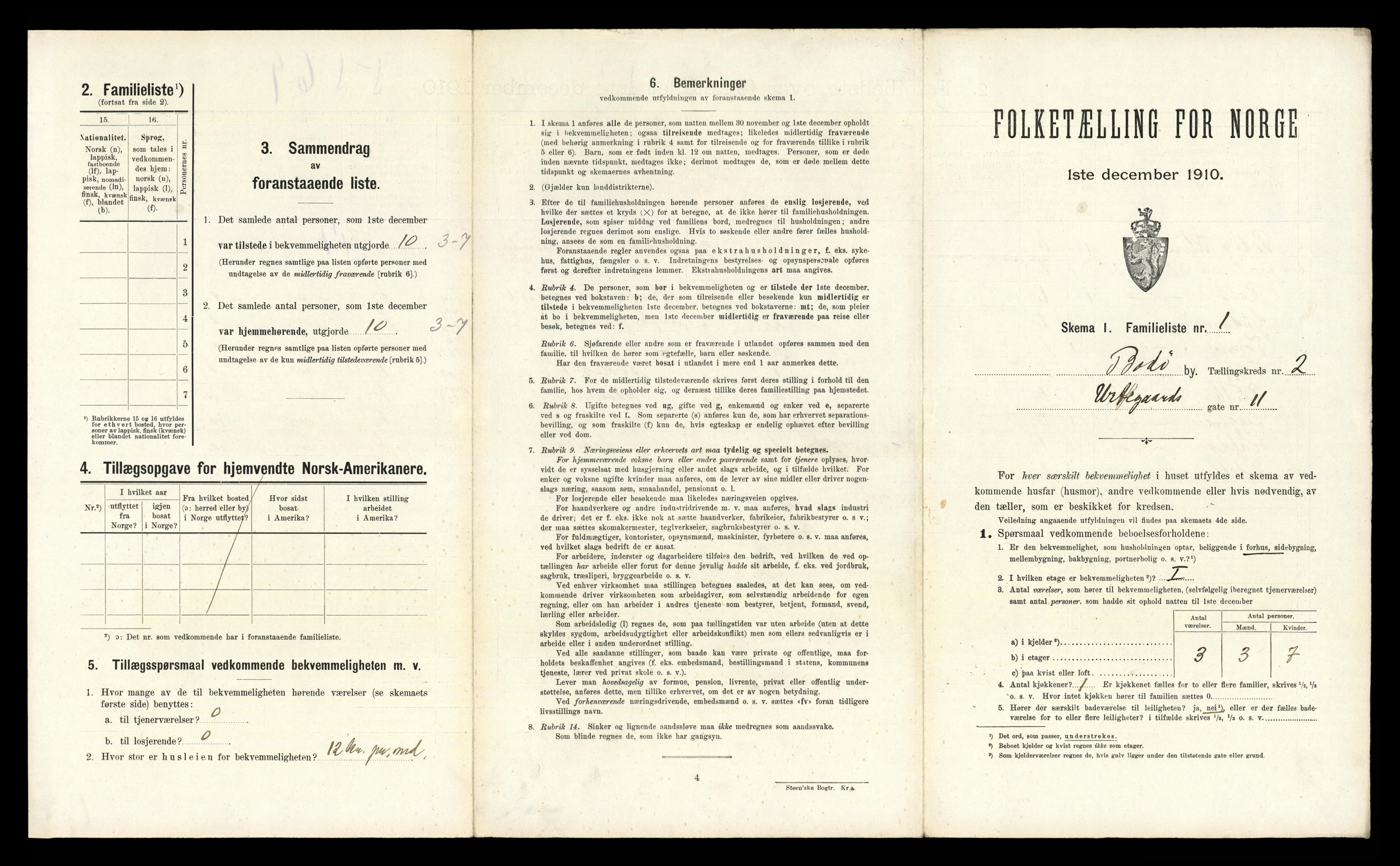 RA, 1910 census for Bodø, 1910, p. 333