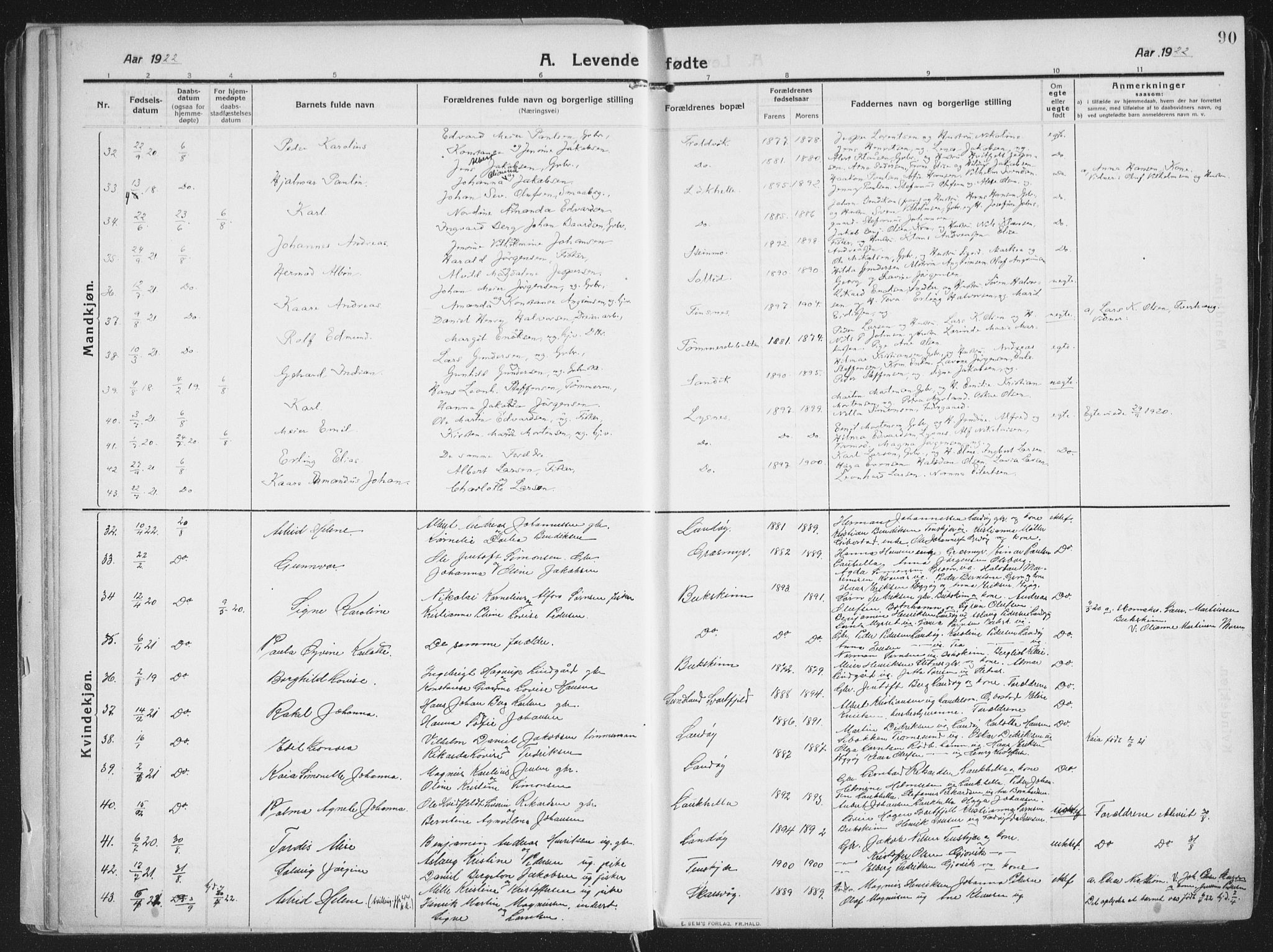 Lenvik sokneprestembete, SATØ/S-1310/H/Ha/Haa/L0016kirke: Parish register (official) no. 16, 1910-1924, p. 90