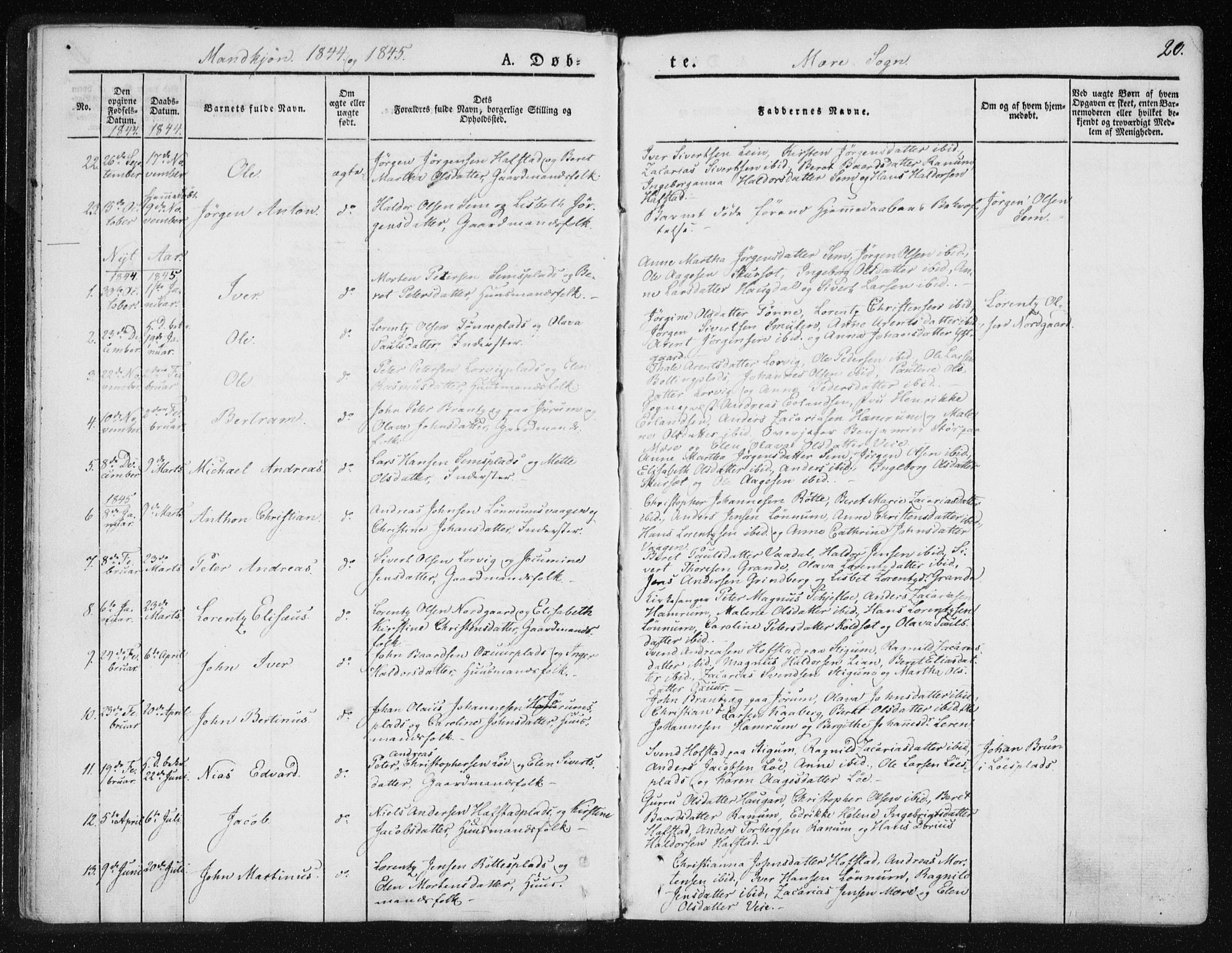Ministerialprotokoller, klokkerbøker og fødselsregistre - Nord-Trøndelag, SAT/A-1458/735/L0339: Parish register (official) no. 735A06 /1, 1836-1848, p. 20