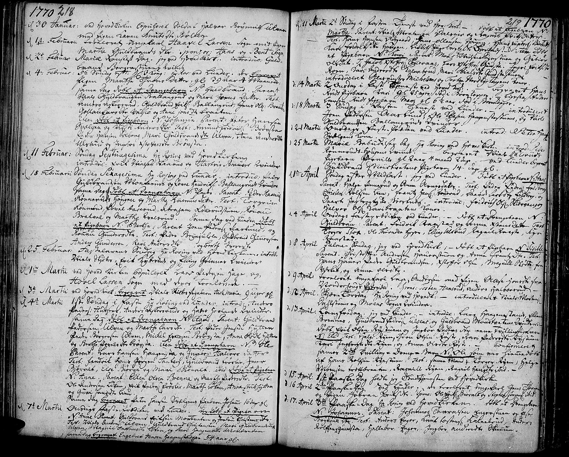 Jevnaker prestekontor, AV/SAH-PREST-116/H/Ha/Haa/L0003: Parish register (official) no. 3, 1752-1799, p. 218-219