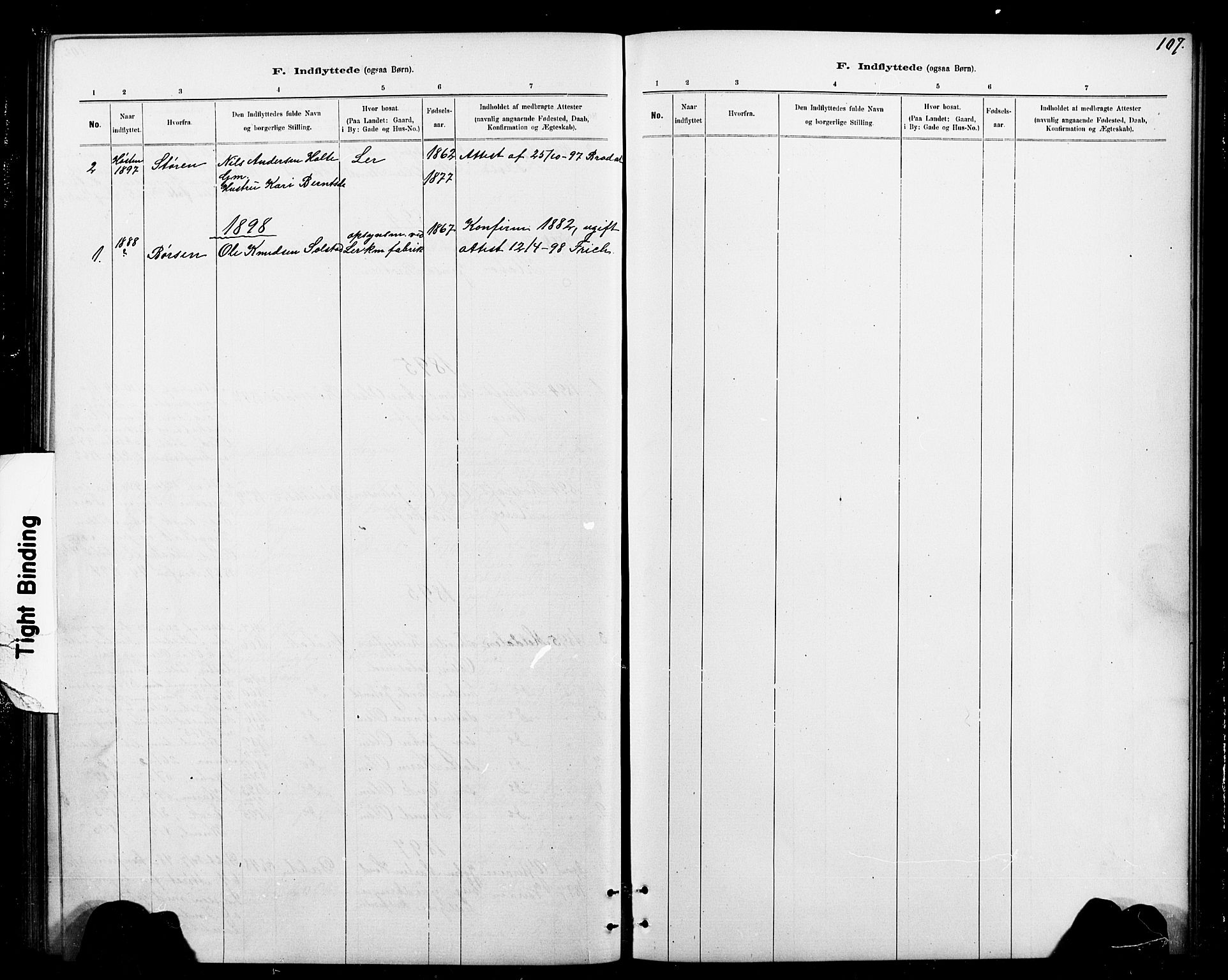Ministerialprotokoller, klokkerbøker og fødselsregistre - Sør-Trøndelag, SAT/A-1456/693/L1123: Parish register (copy) no. 693C04, 1887-1910, p. 107