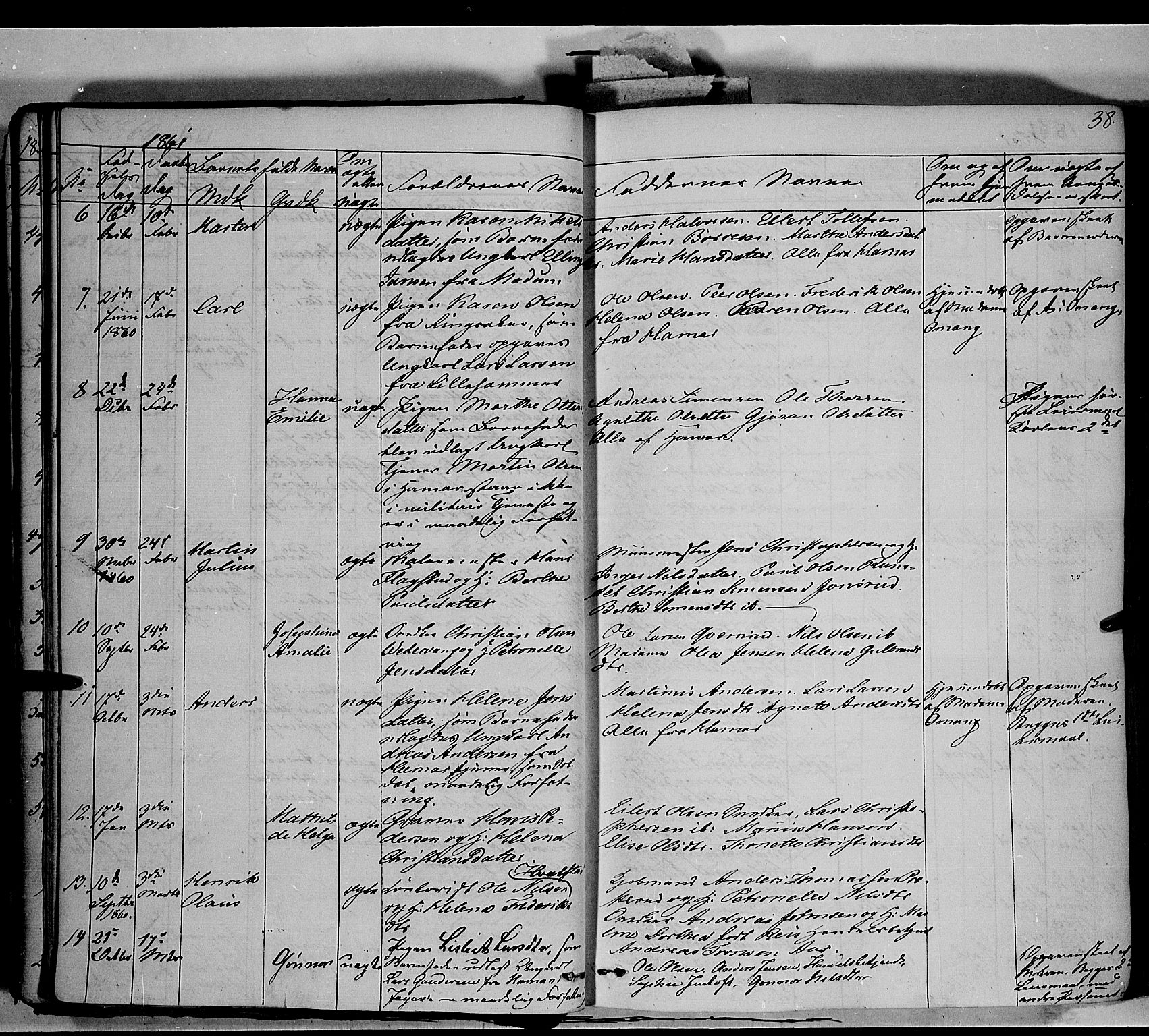 Vang prestekontor, Hedmark, AV/SAH-PREST-008/H/Ha/Haa/L0011: Parish register (official) no. 11, 1852-1877, p. 38