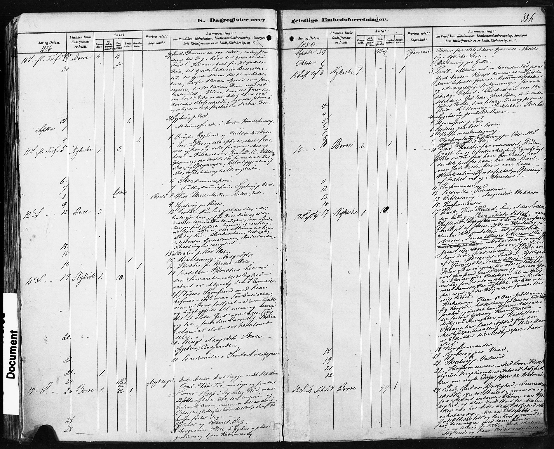 Borre kirkebøker, AV/SAKO-A-338/F/Fa/L0009: Parish register (official) no. I 9, 1878-1896, p. 336